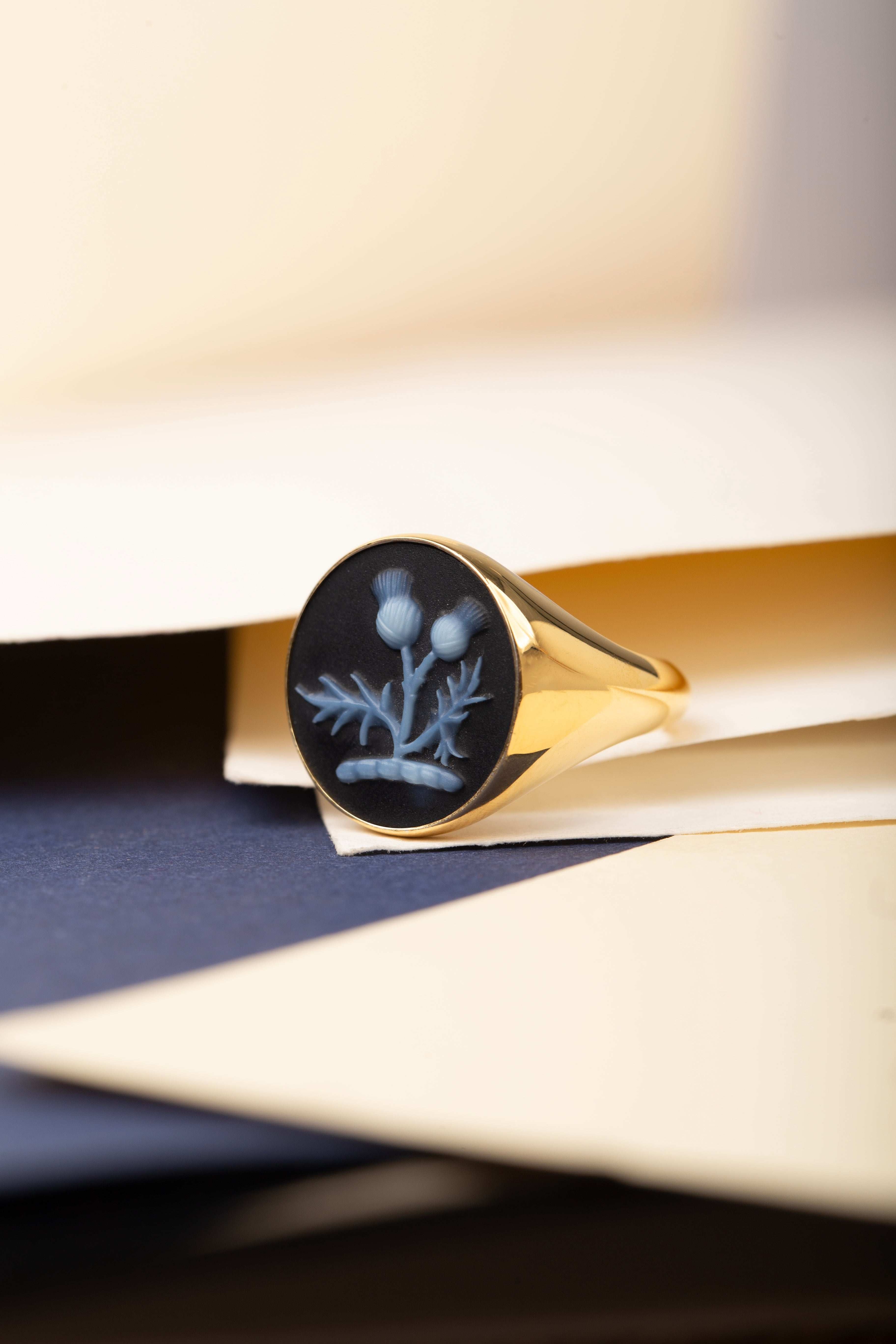 SARDONYX THISTLE RING