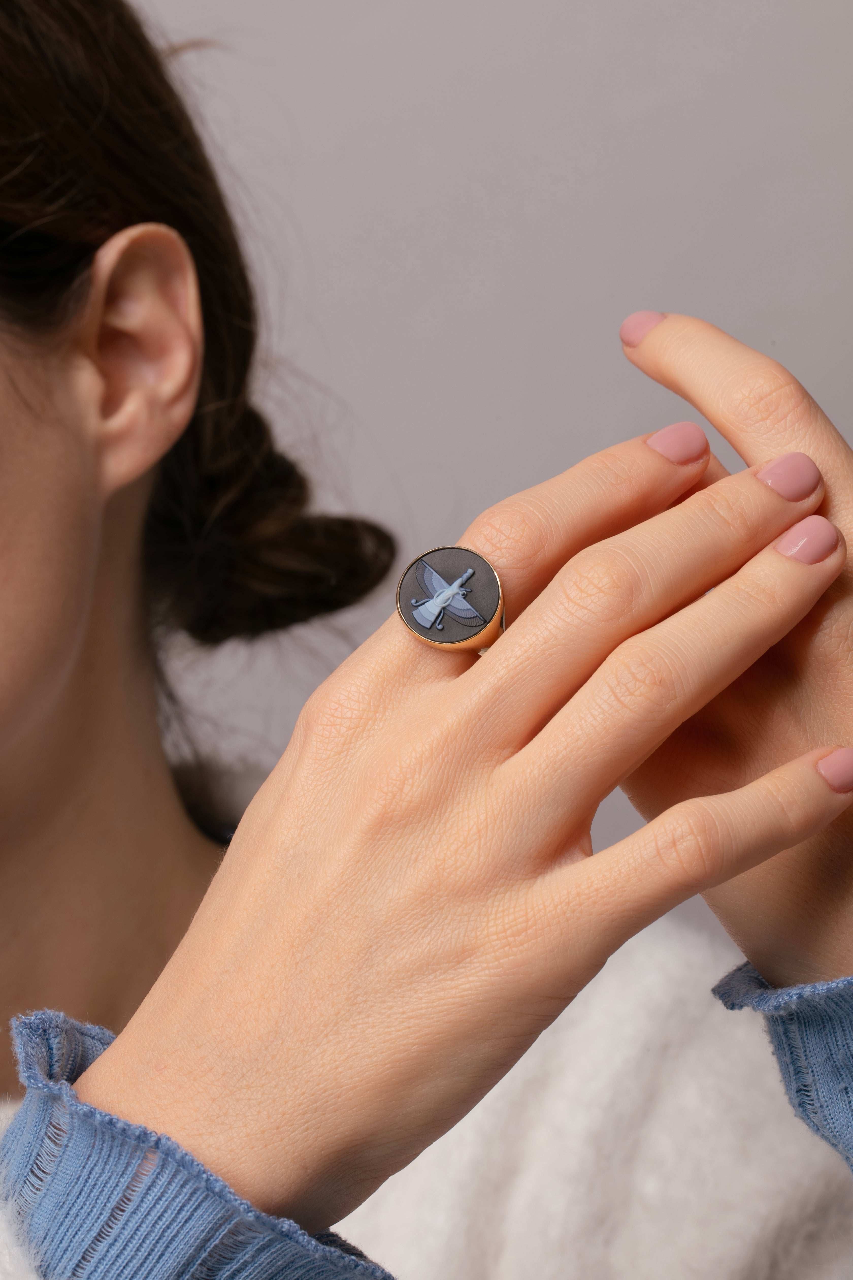 SARDONYX FARAVAHAR RING