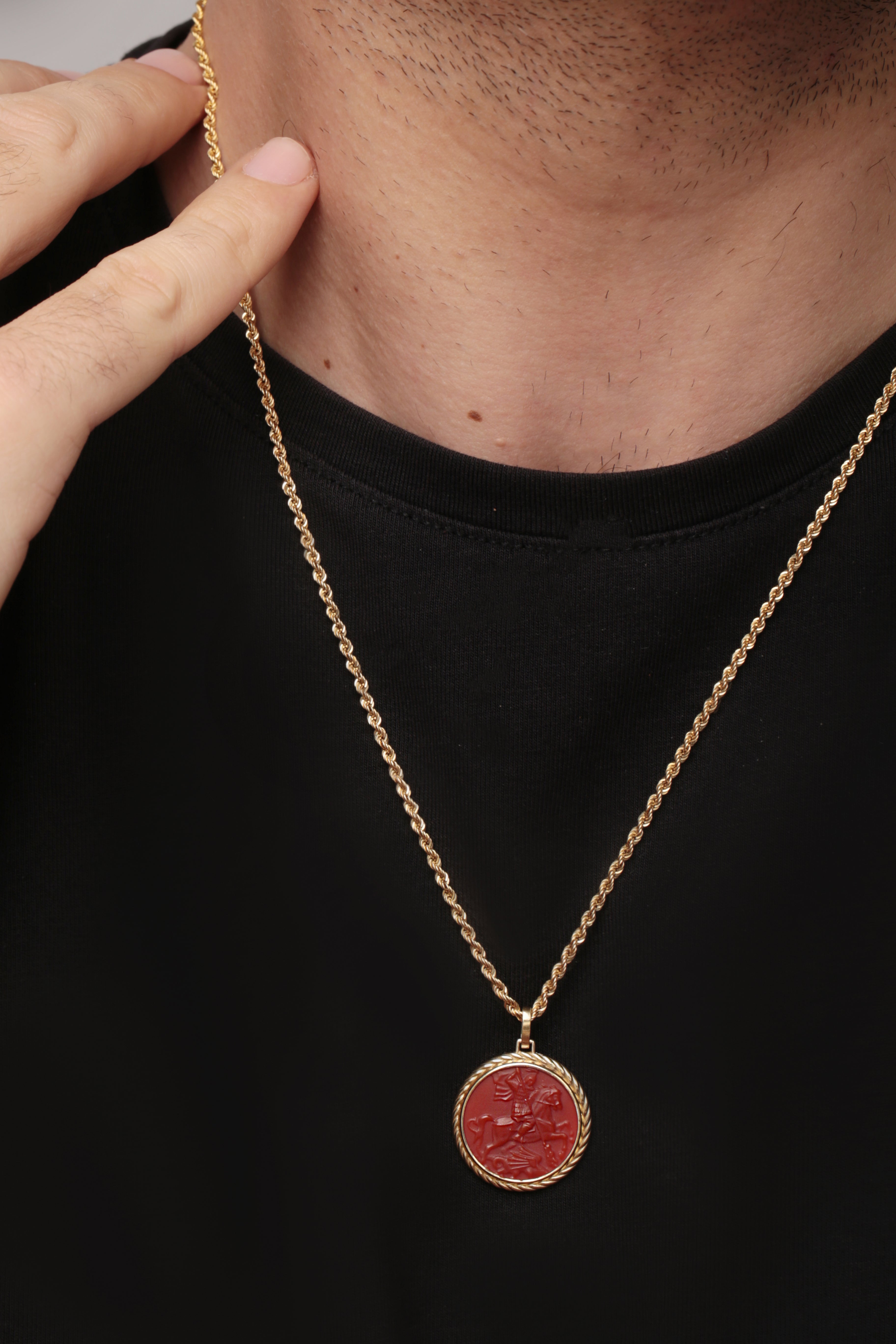 CARNELIAN SAINT GEORGE NECKLACE