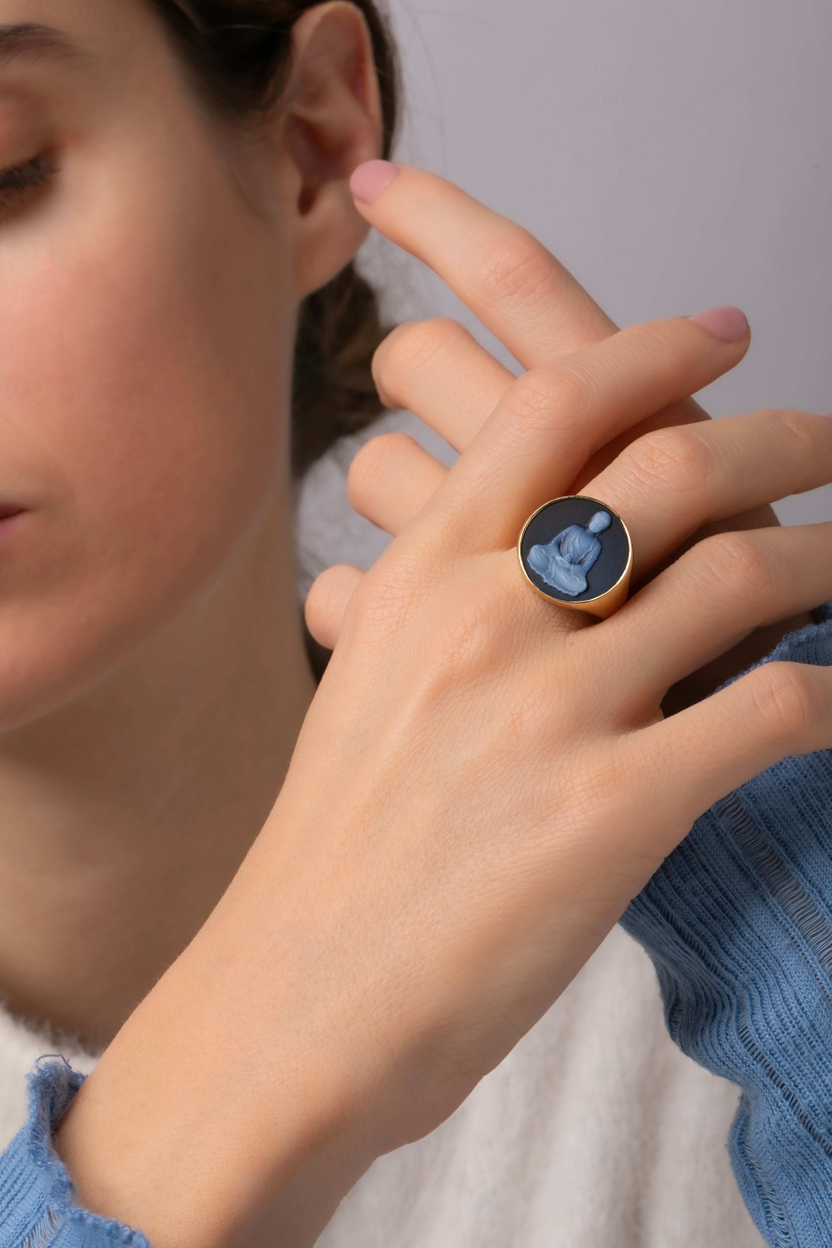 SARDONYX BUDDHA RING