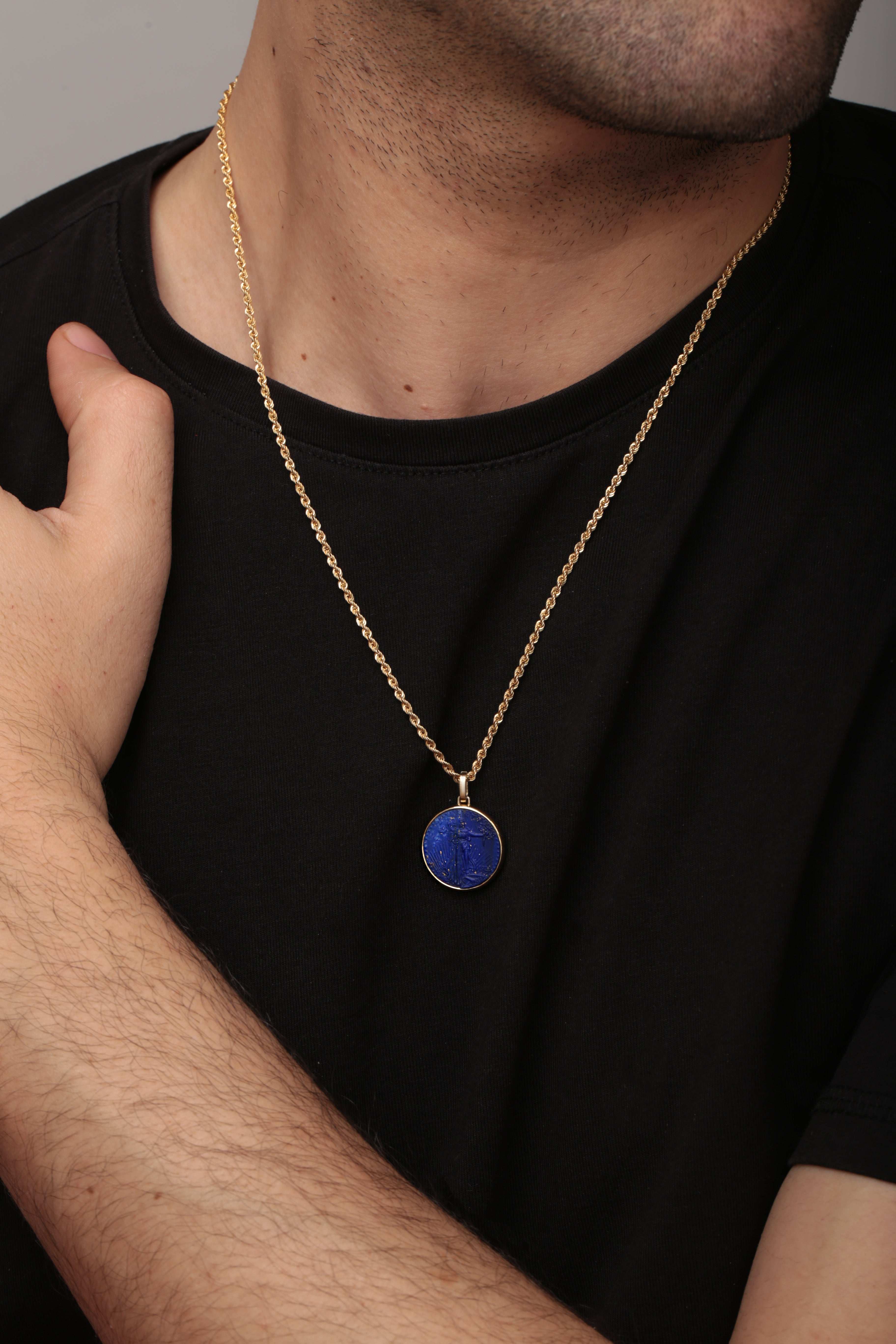 LAPIS LAZULI AMERICAN EAGLE COIN NECKLACE