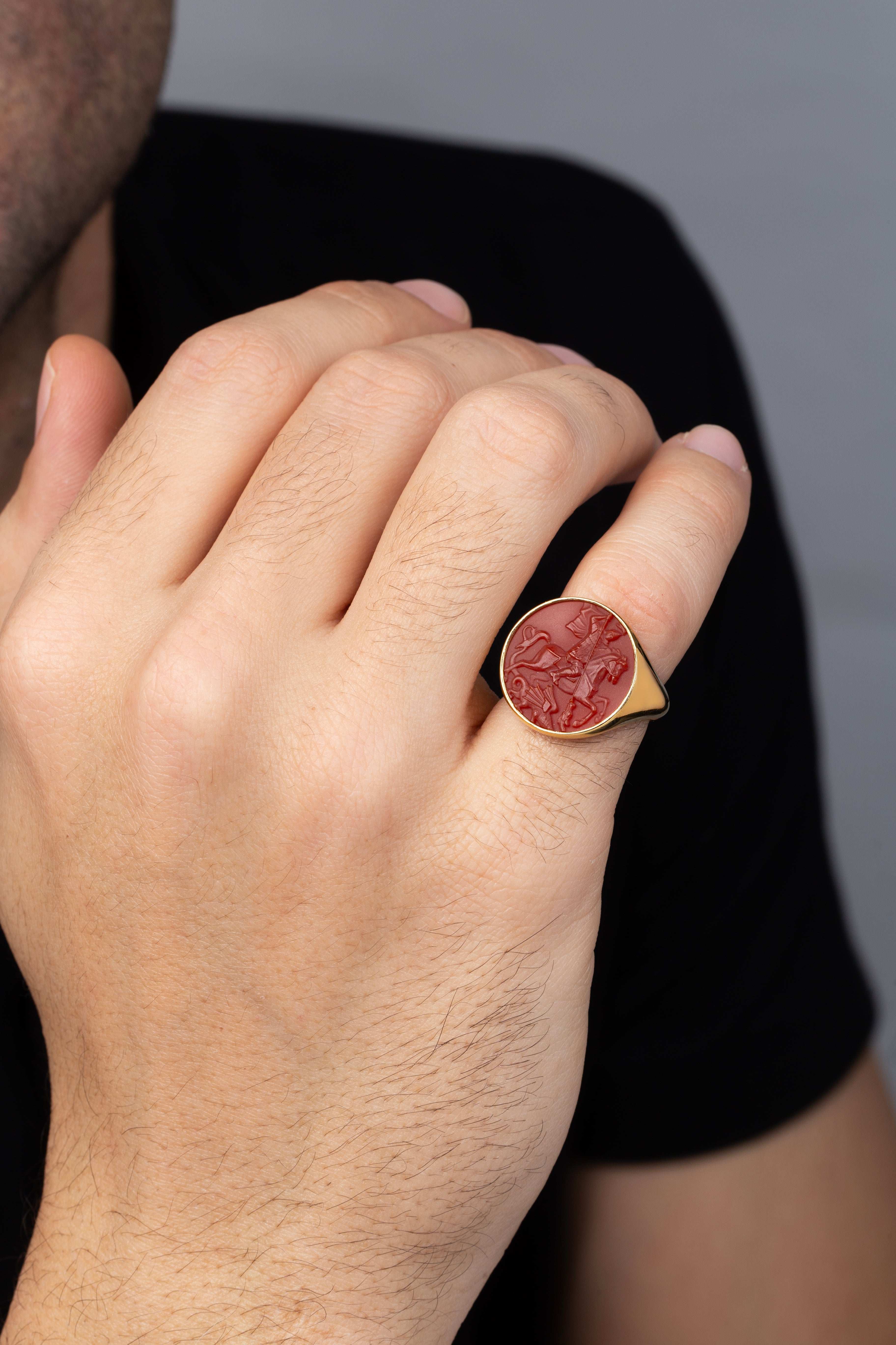 CARNELIAN SAINT GEORGE RING