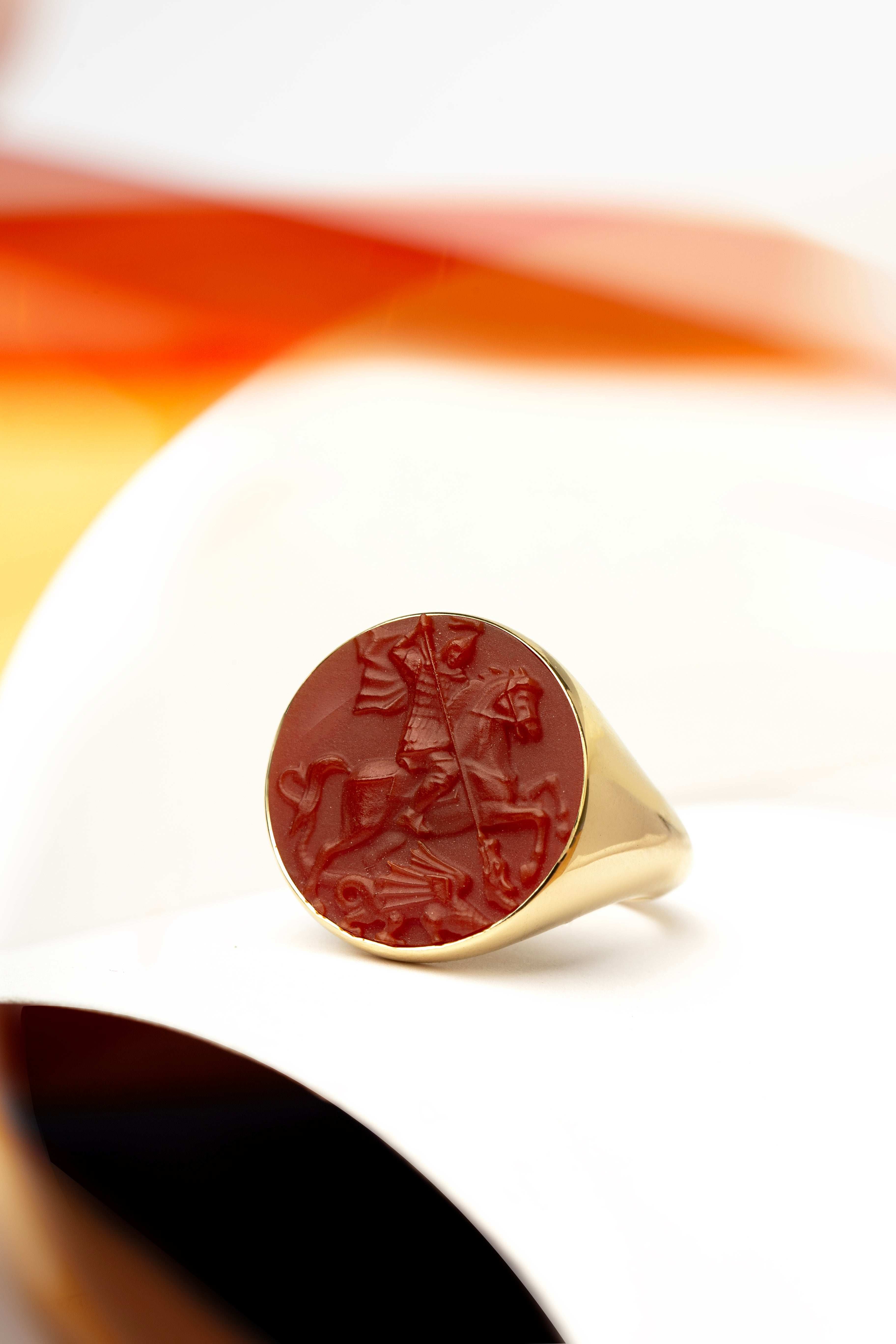 CARNELIAN SAINT GEORGE RING