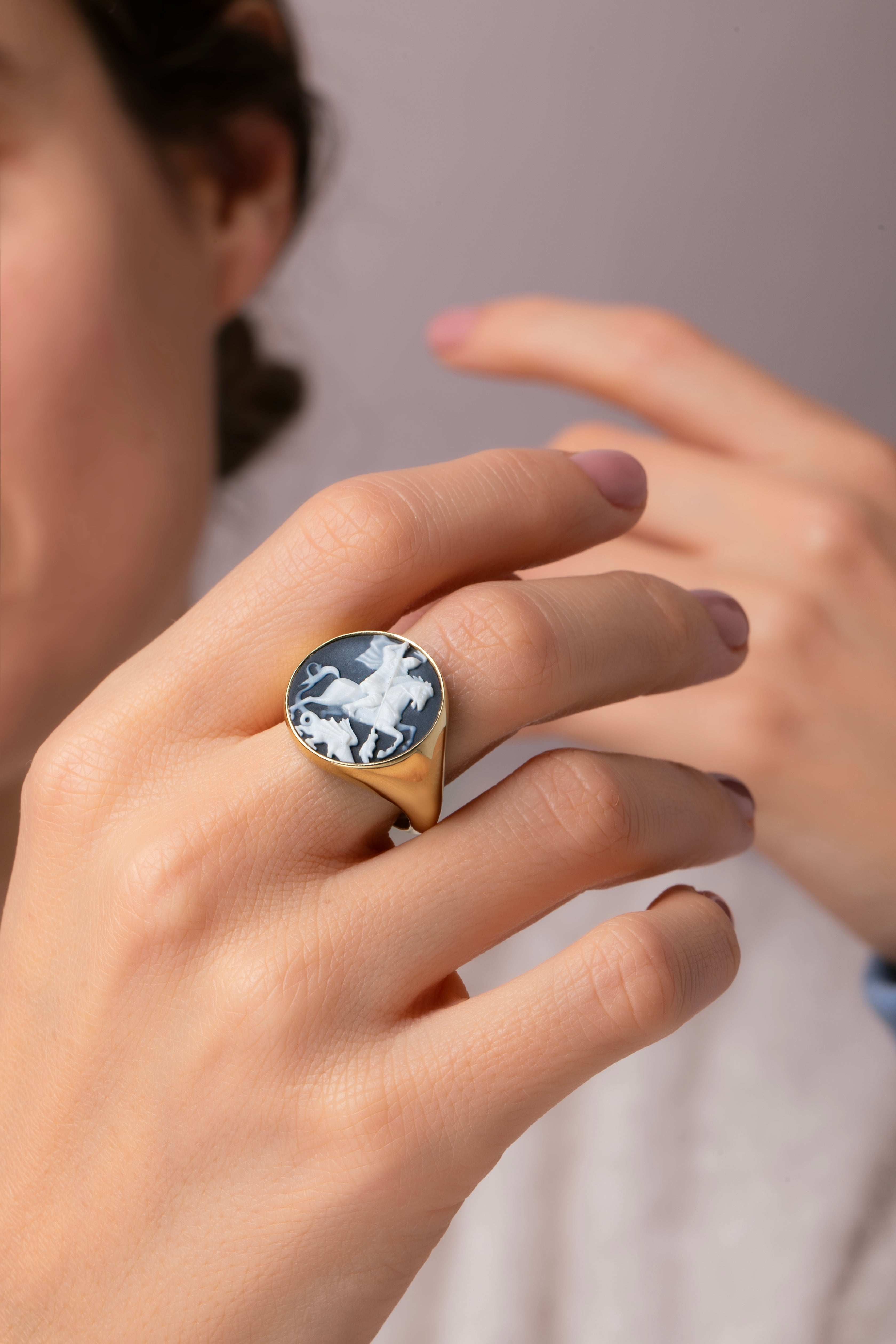 SARDONYX SAINT GEORGE RING