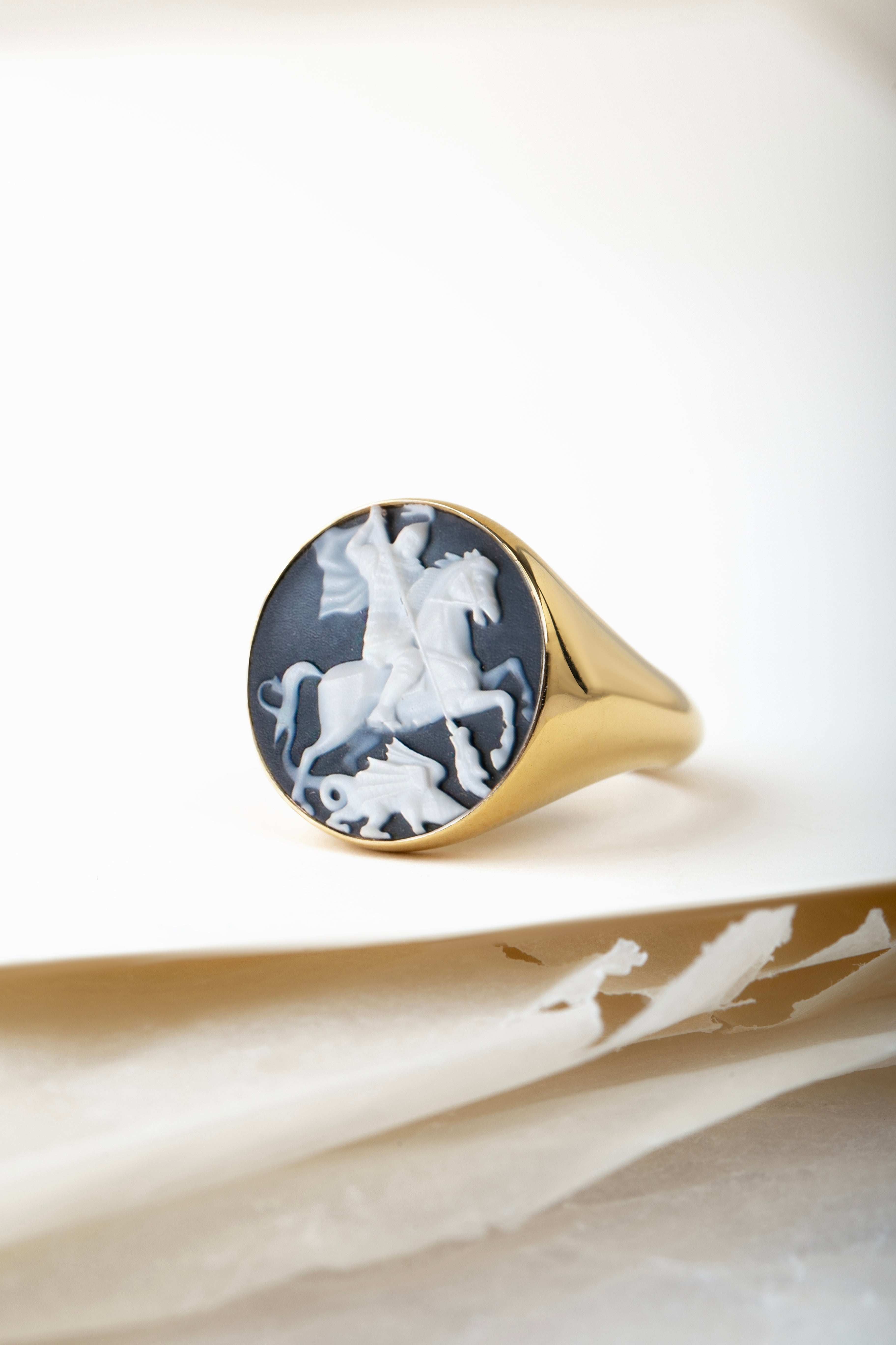 SARDONYX SAINT GEORGE RING