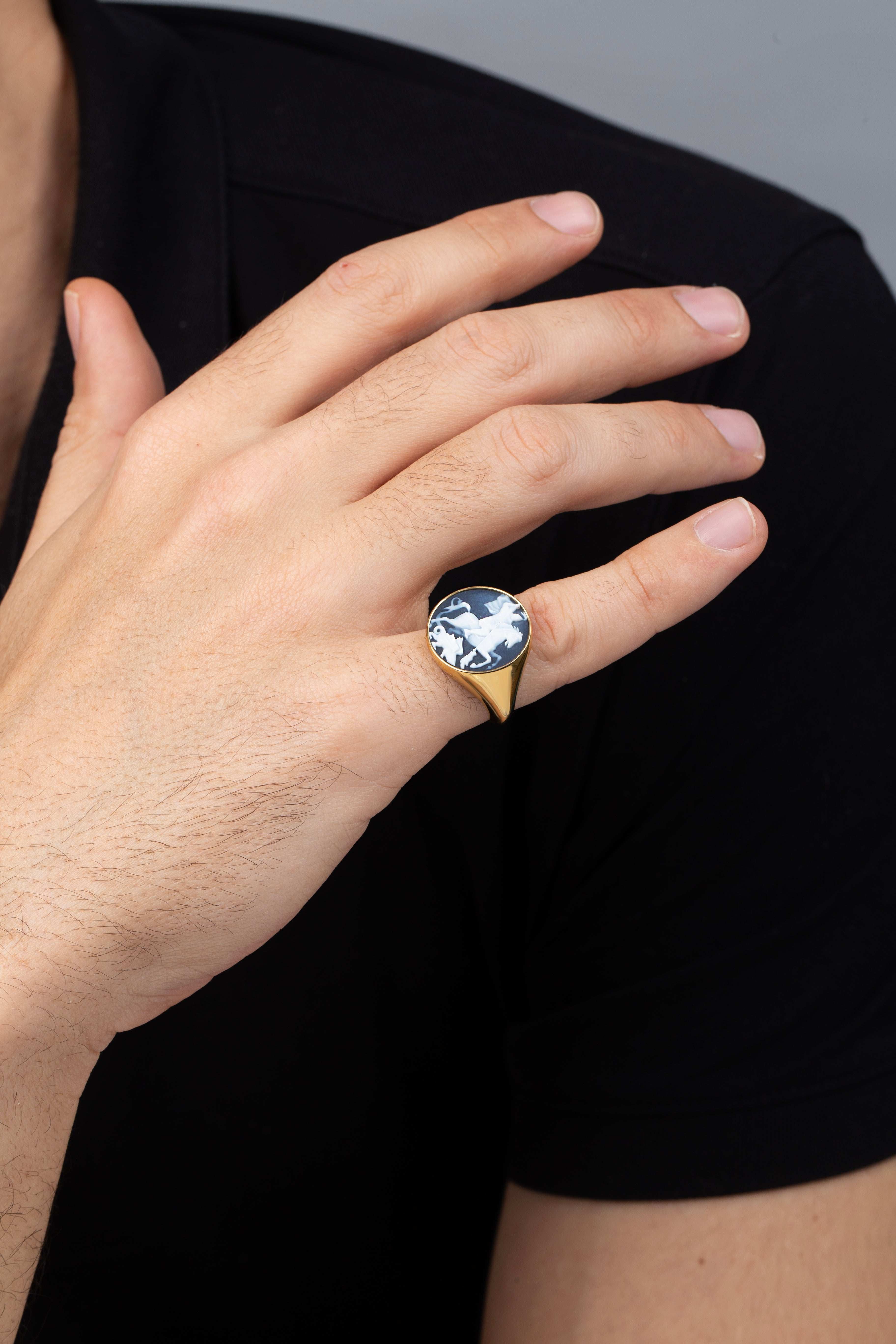 SARDONYX SAINT GEORGE RING