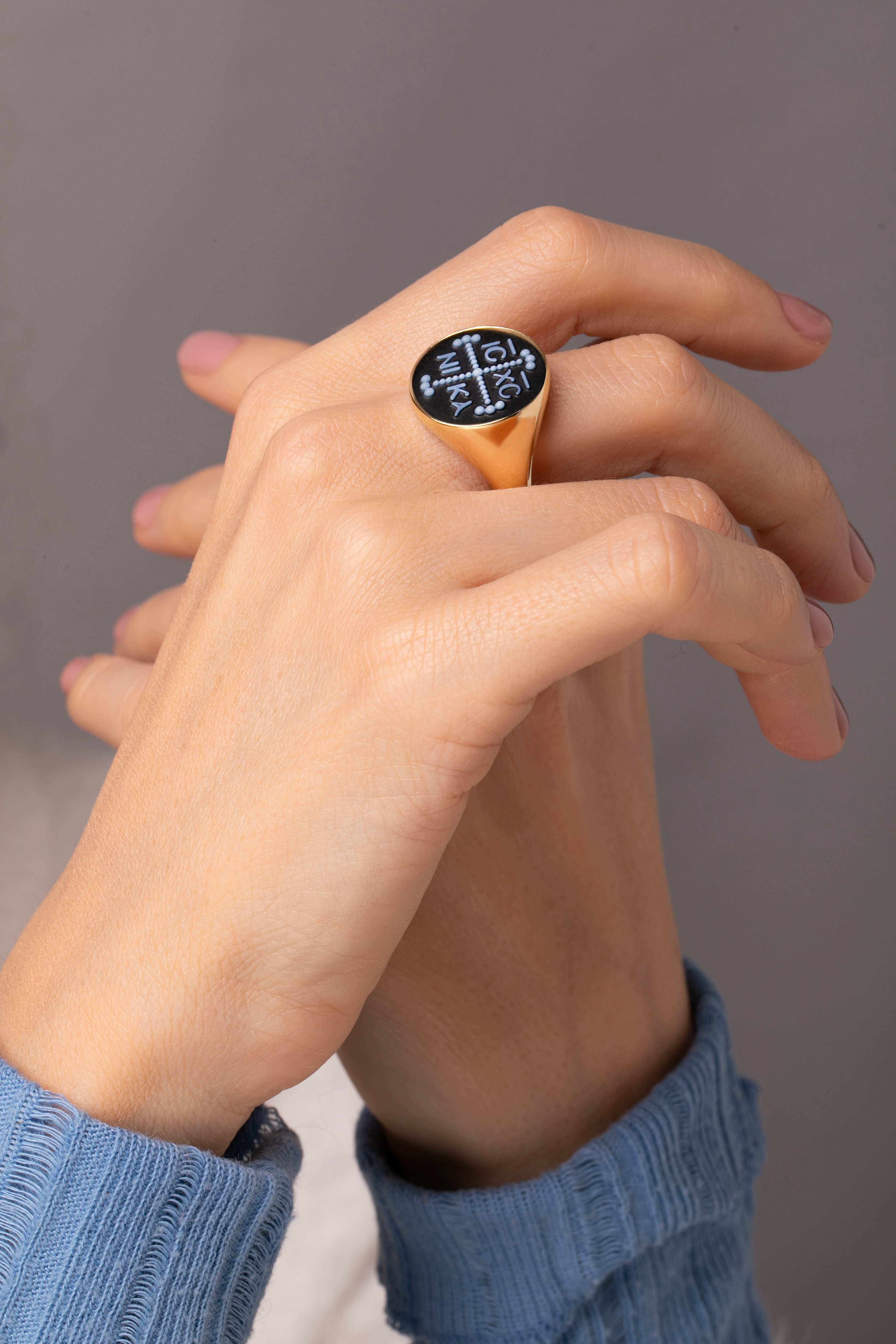 SARDONYX ICXC NIKA RING