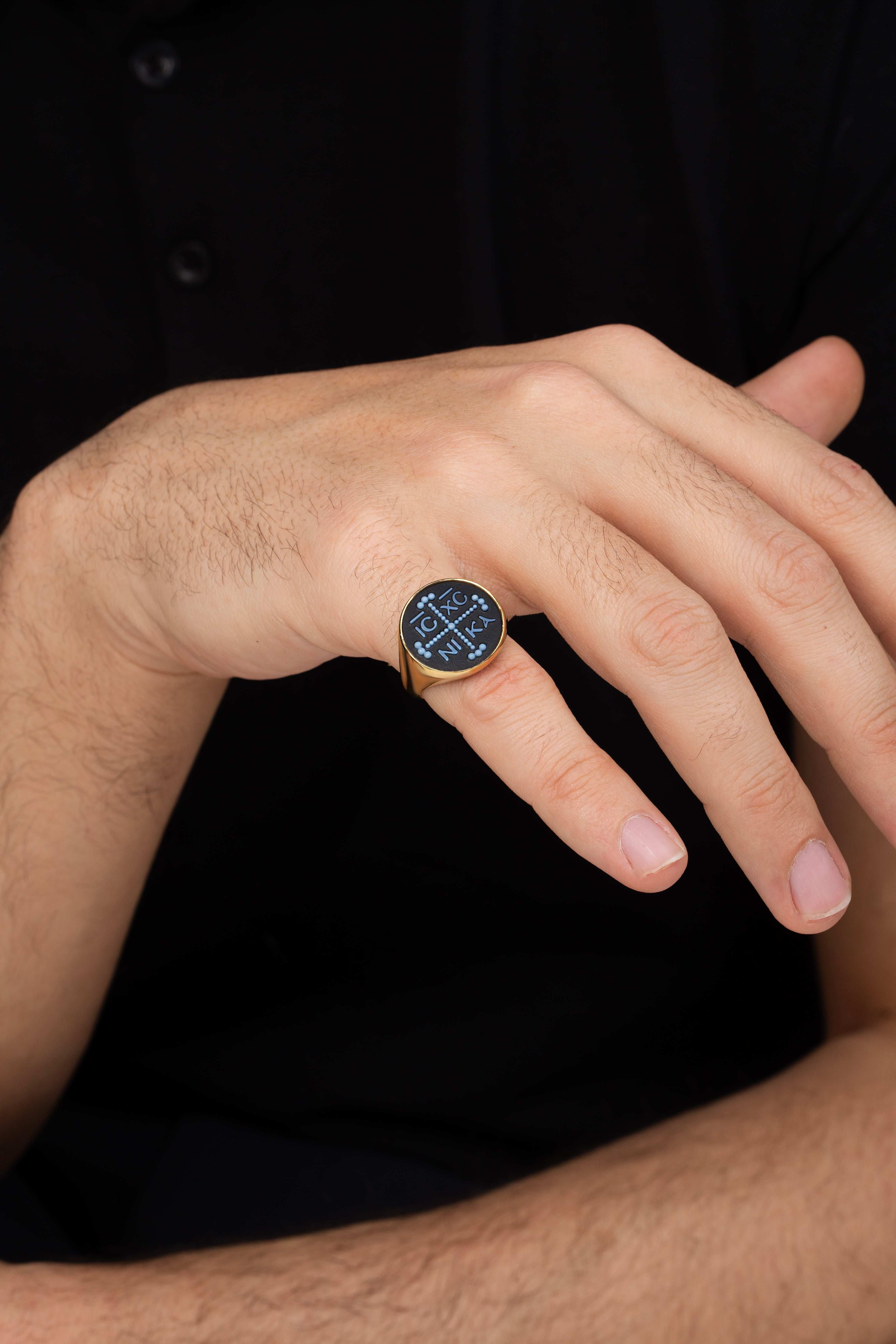 SARDONYX ICXC NIKA RING