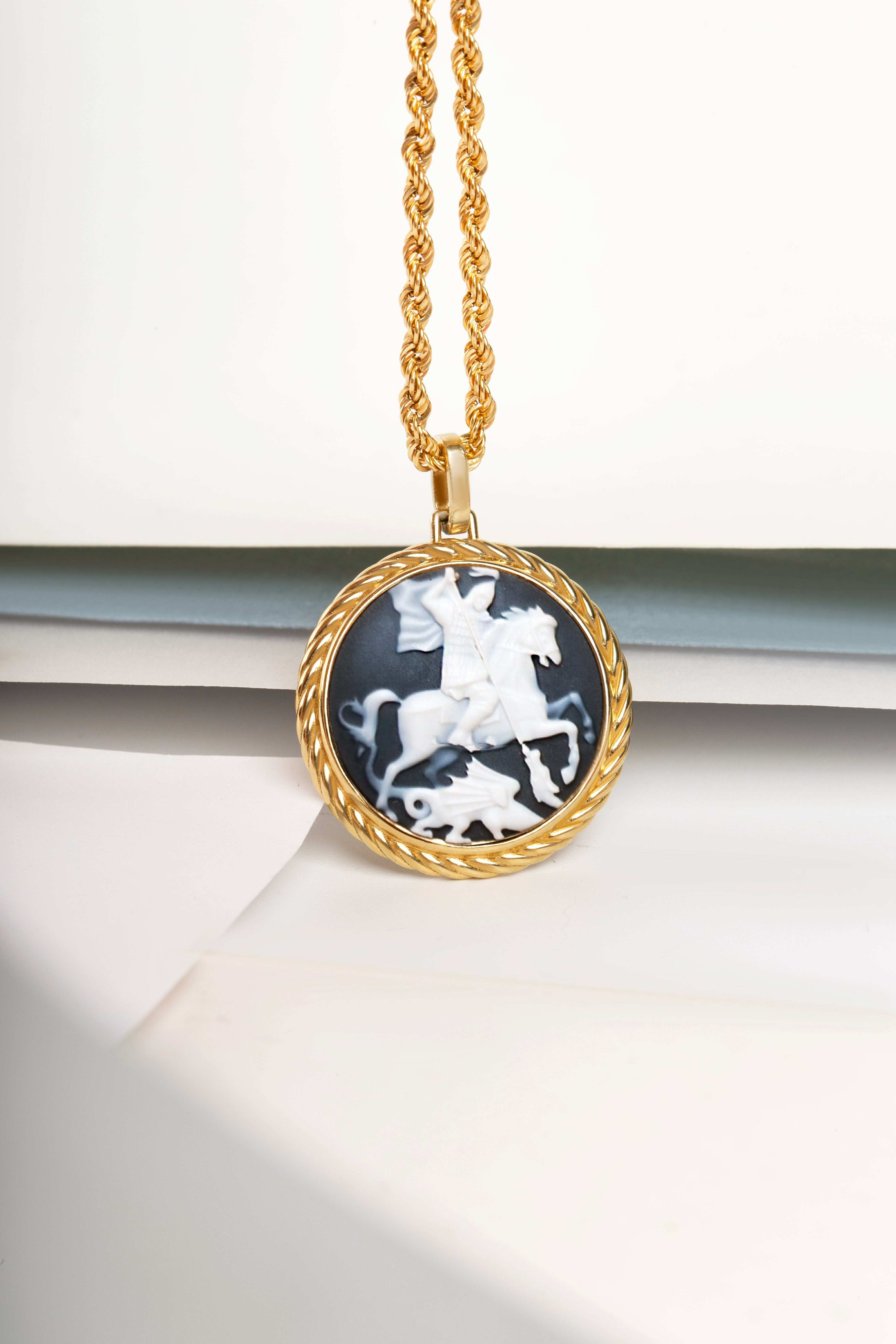SARDONYX SAINT GEORGE NECKLACE