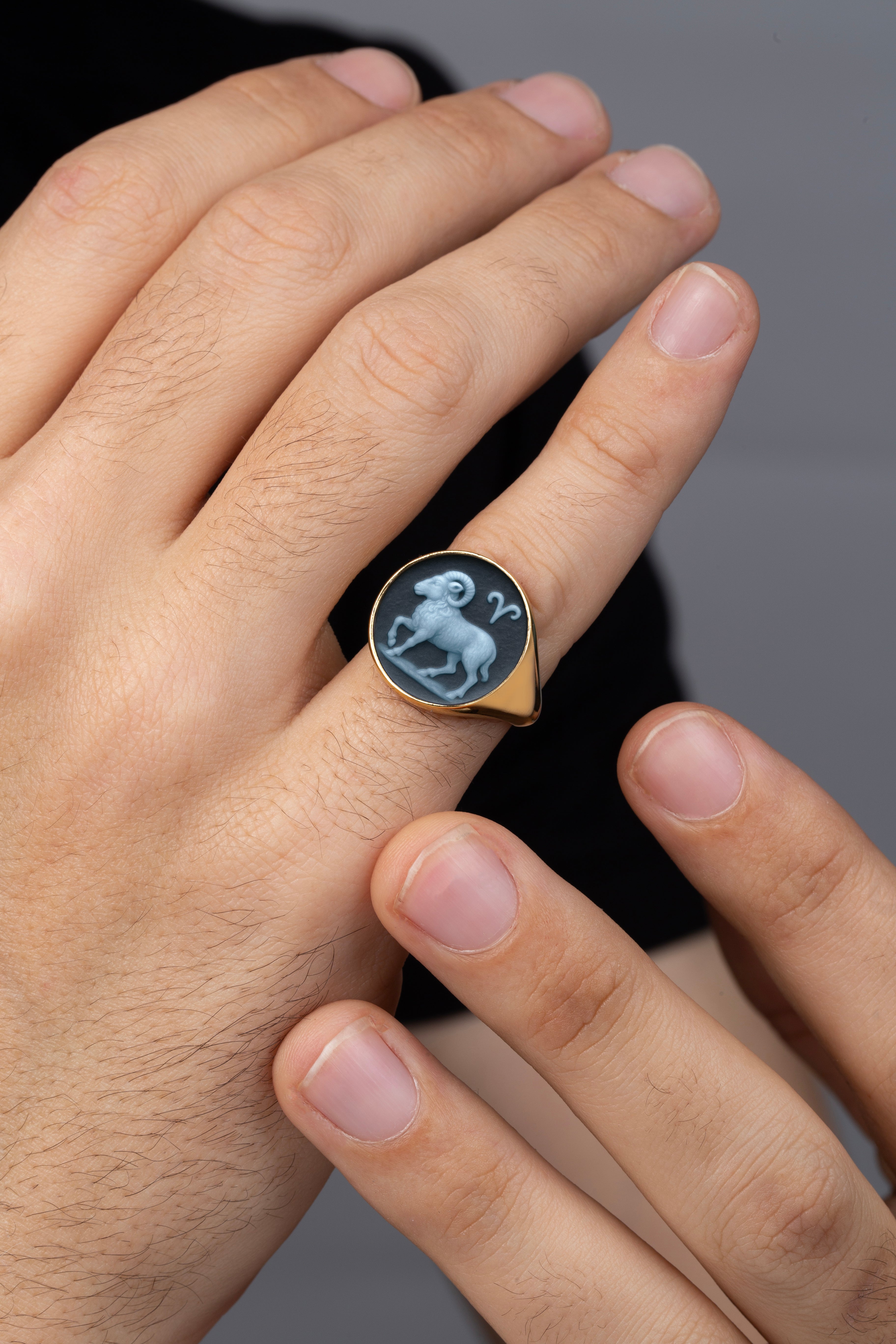 SARDONYX ARIES RING