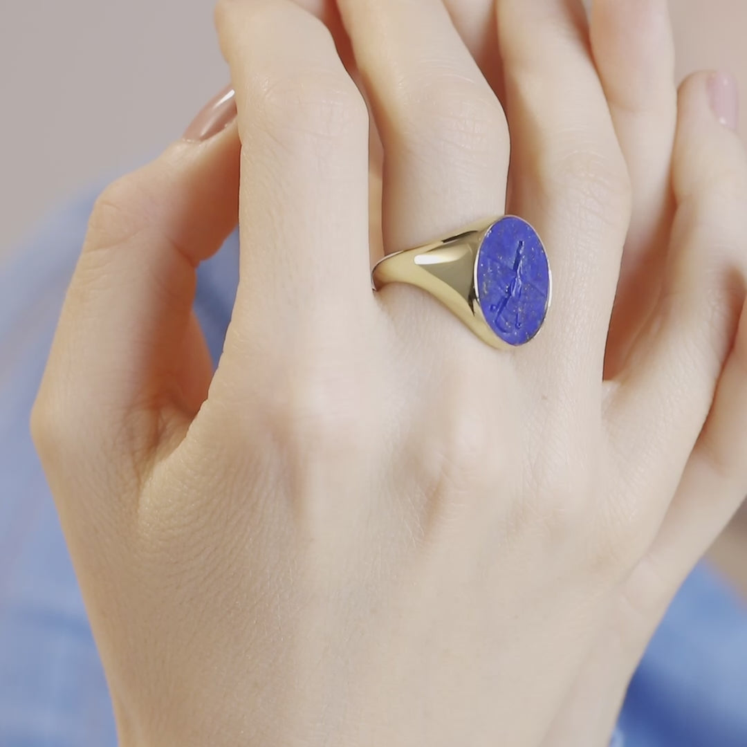 LAPIS LAZULI FARAVAHAR RING