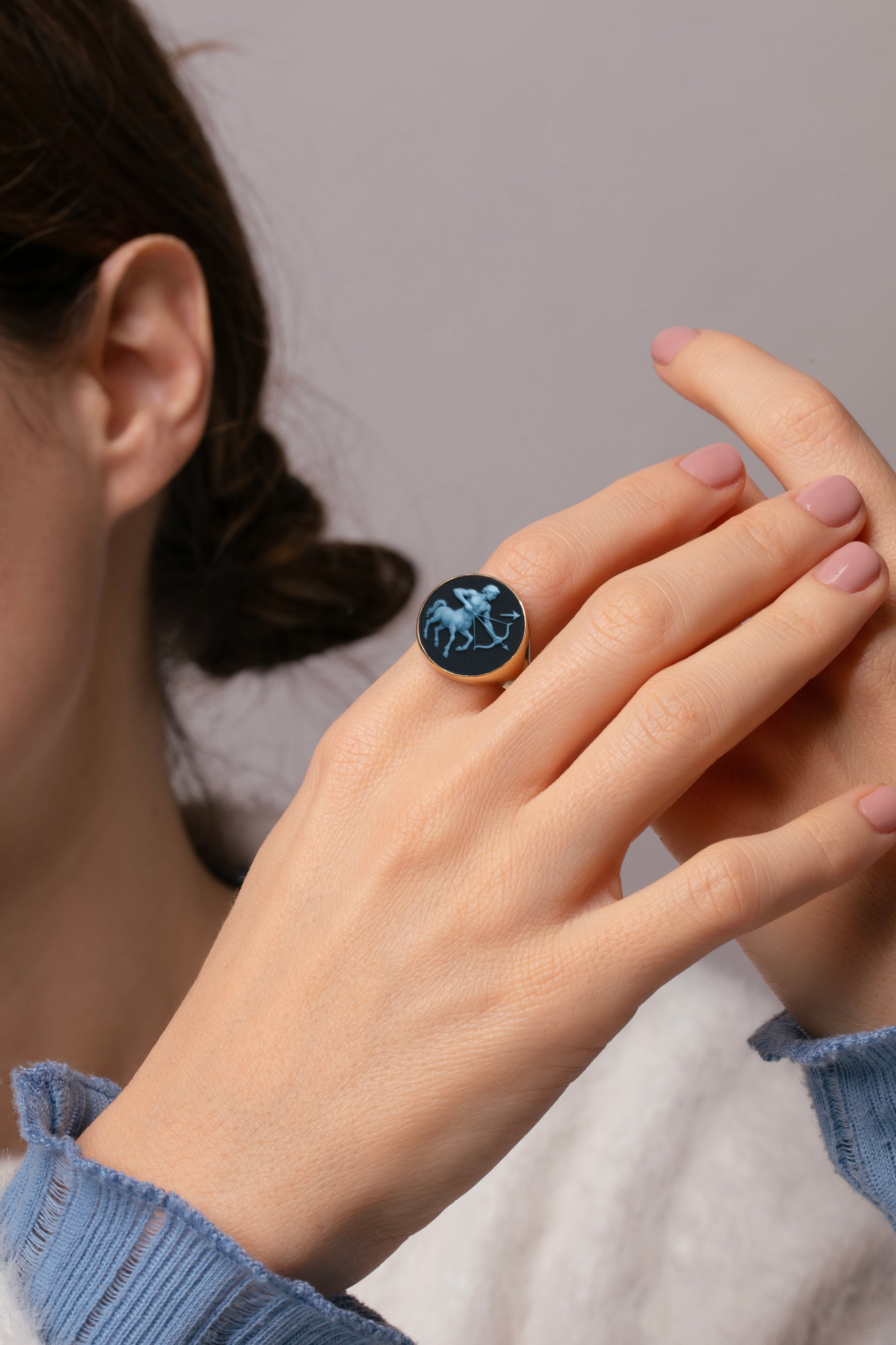 SARDONYX SAGITTARIUS RING