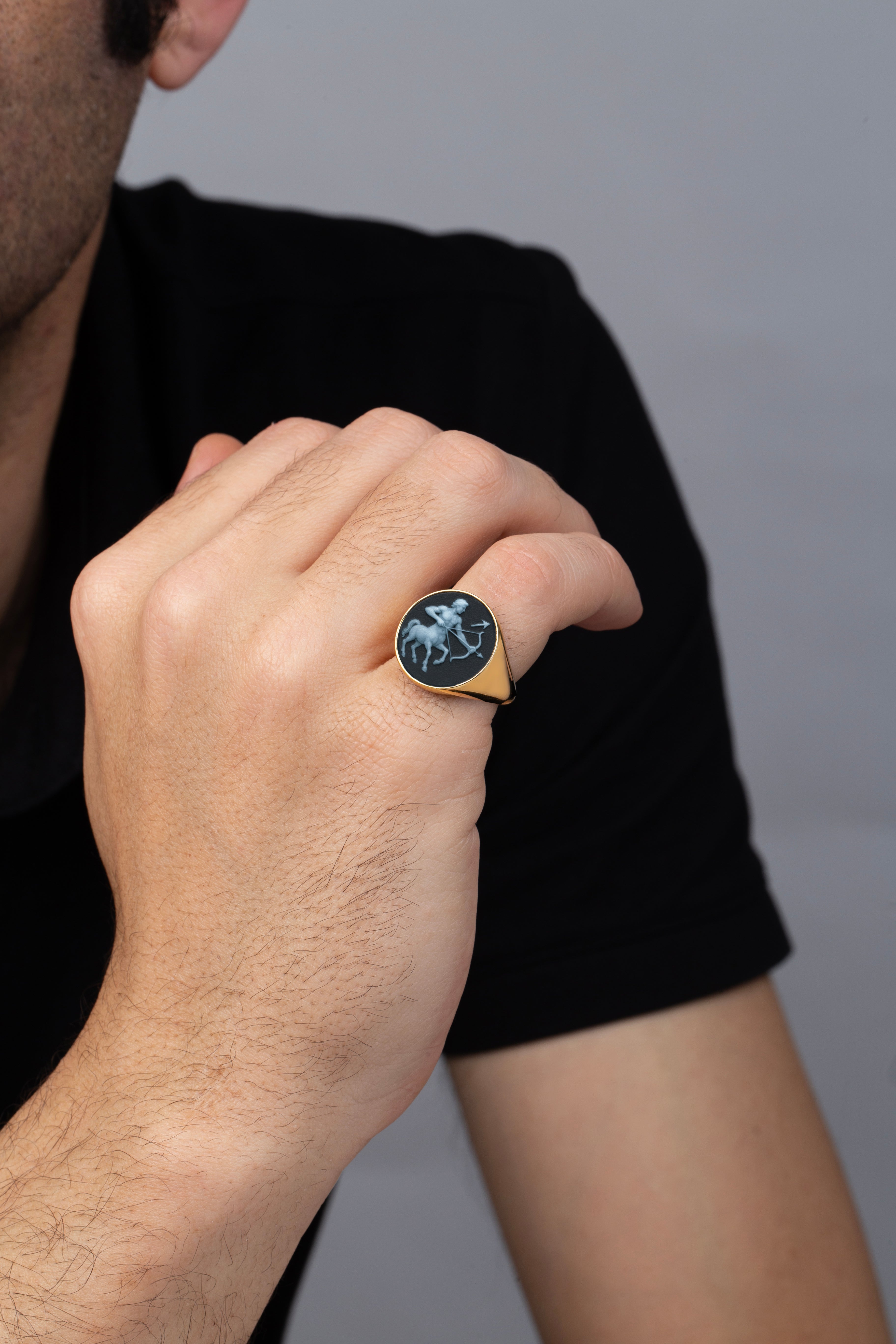 SARDONYX SAGITTARIUS RING