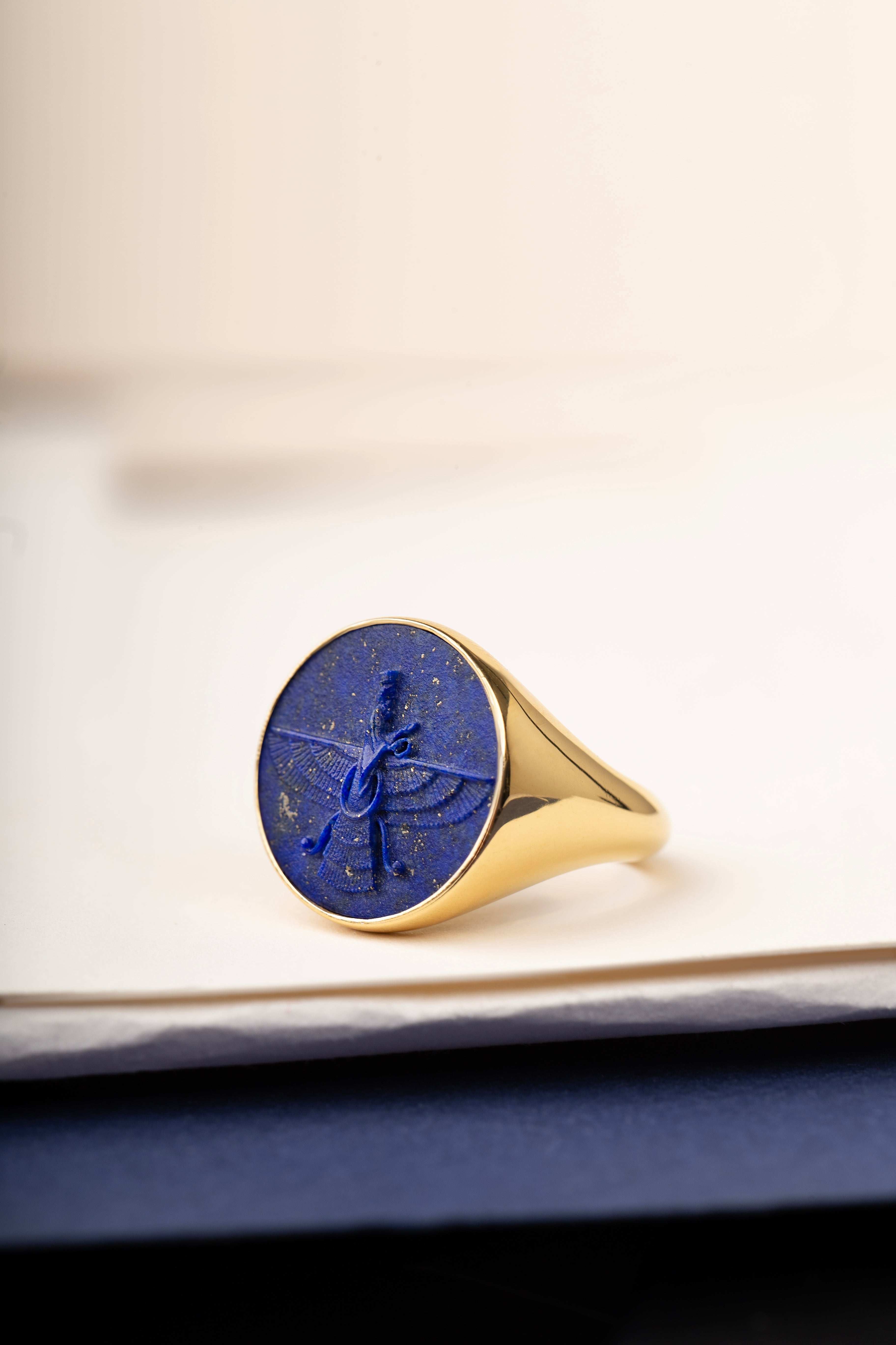 LAPIS LAZULI THISTLE RING
