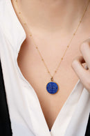 LAPIS LAZULI ICXC NIKA CROSS NECKLACE