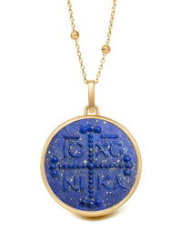 LAPIS LAZULI ICXC NIKA CROSS NECKLACE