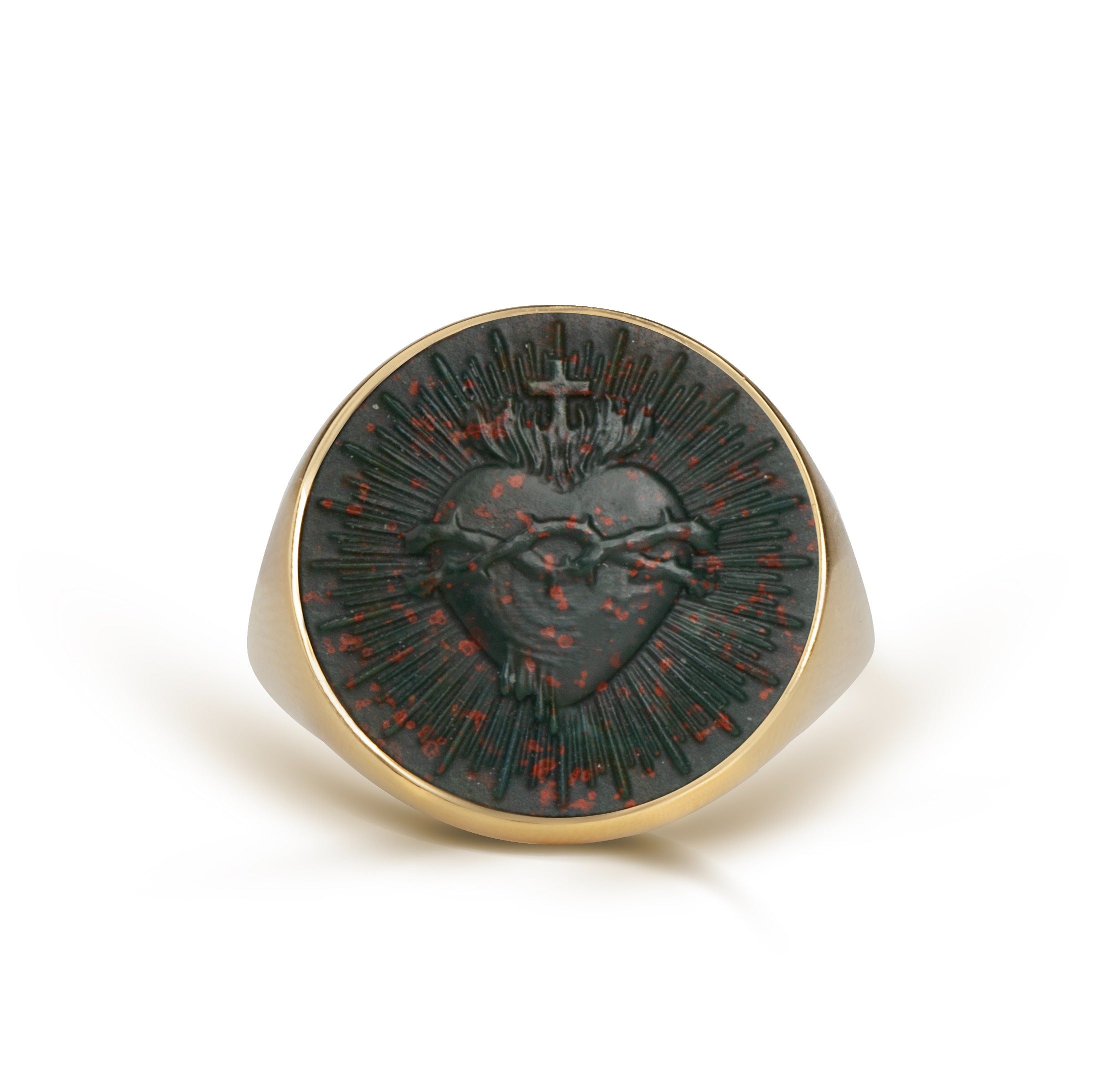 BLOODSTONE SACRED HEART RING