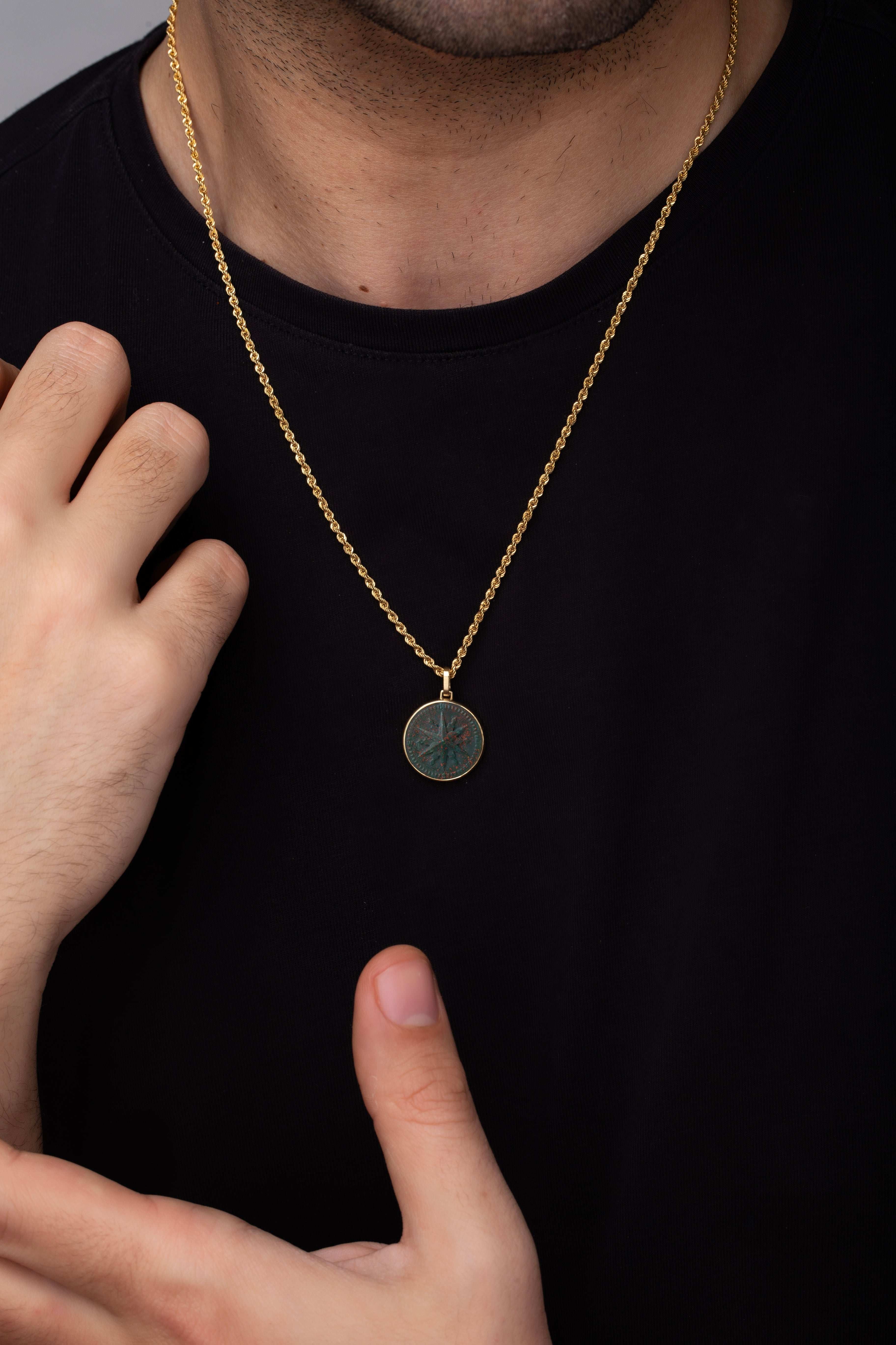 BLOODSTONE COMPASS NECKLACE