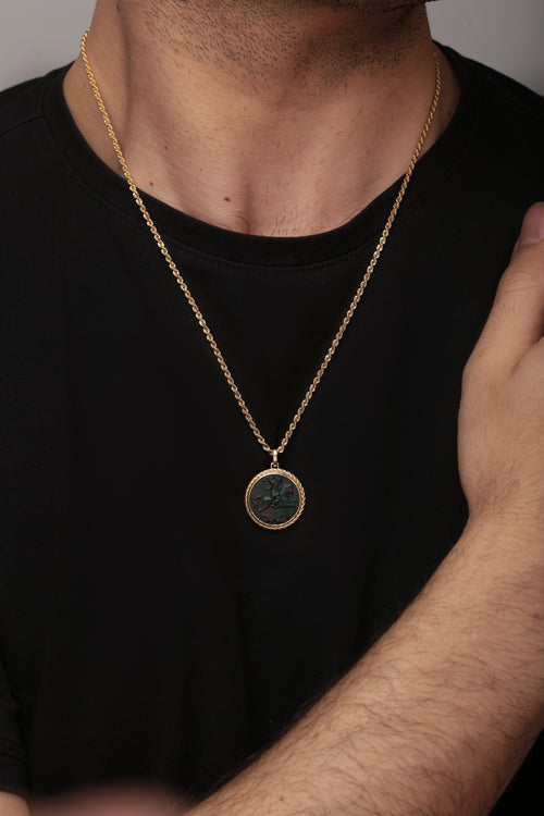 BLOODSTONE SAINT GEORGE NECKLACE