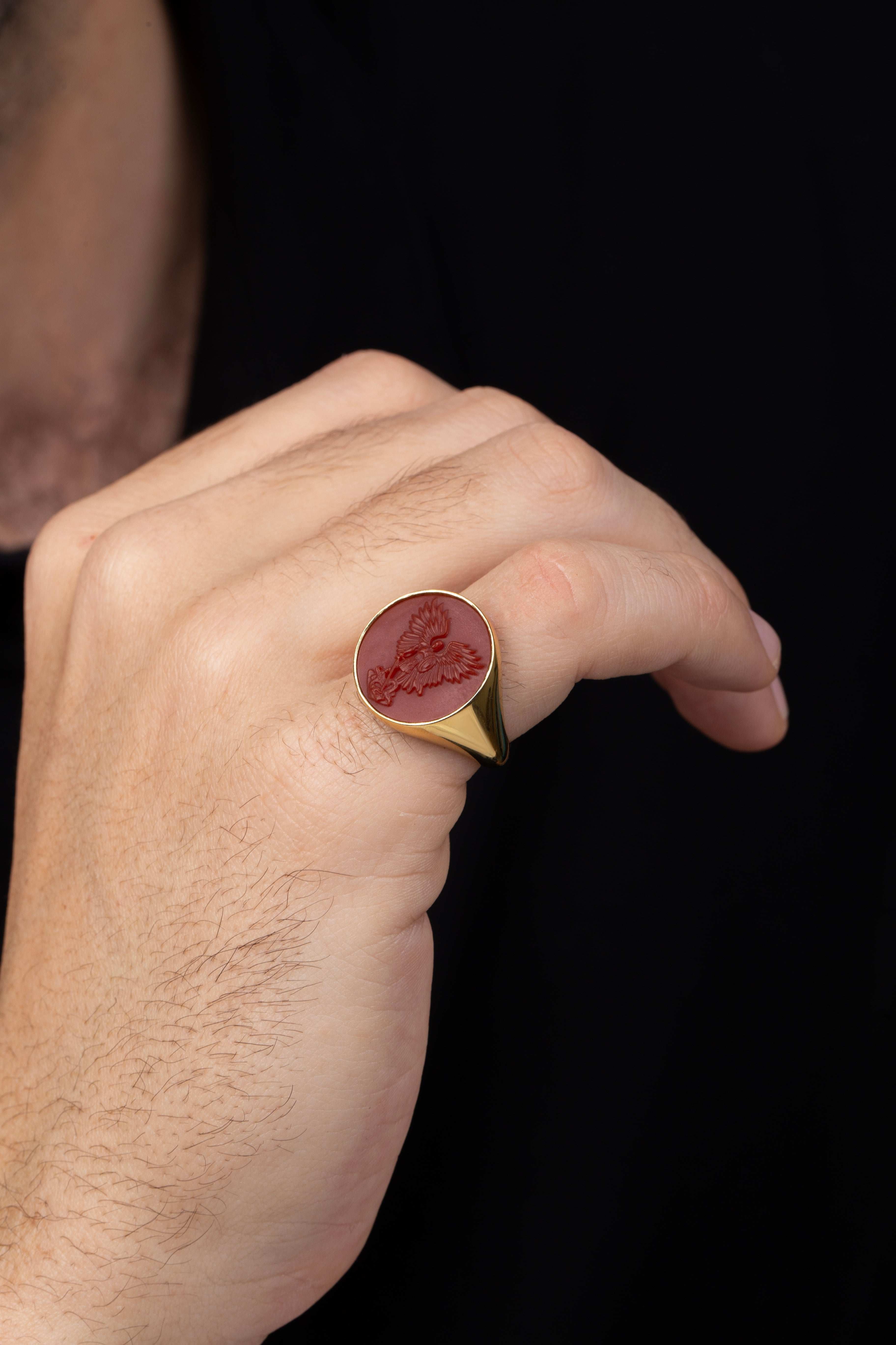 CARNELIAN MICHAEL ARCHANGEL RING