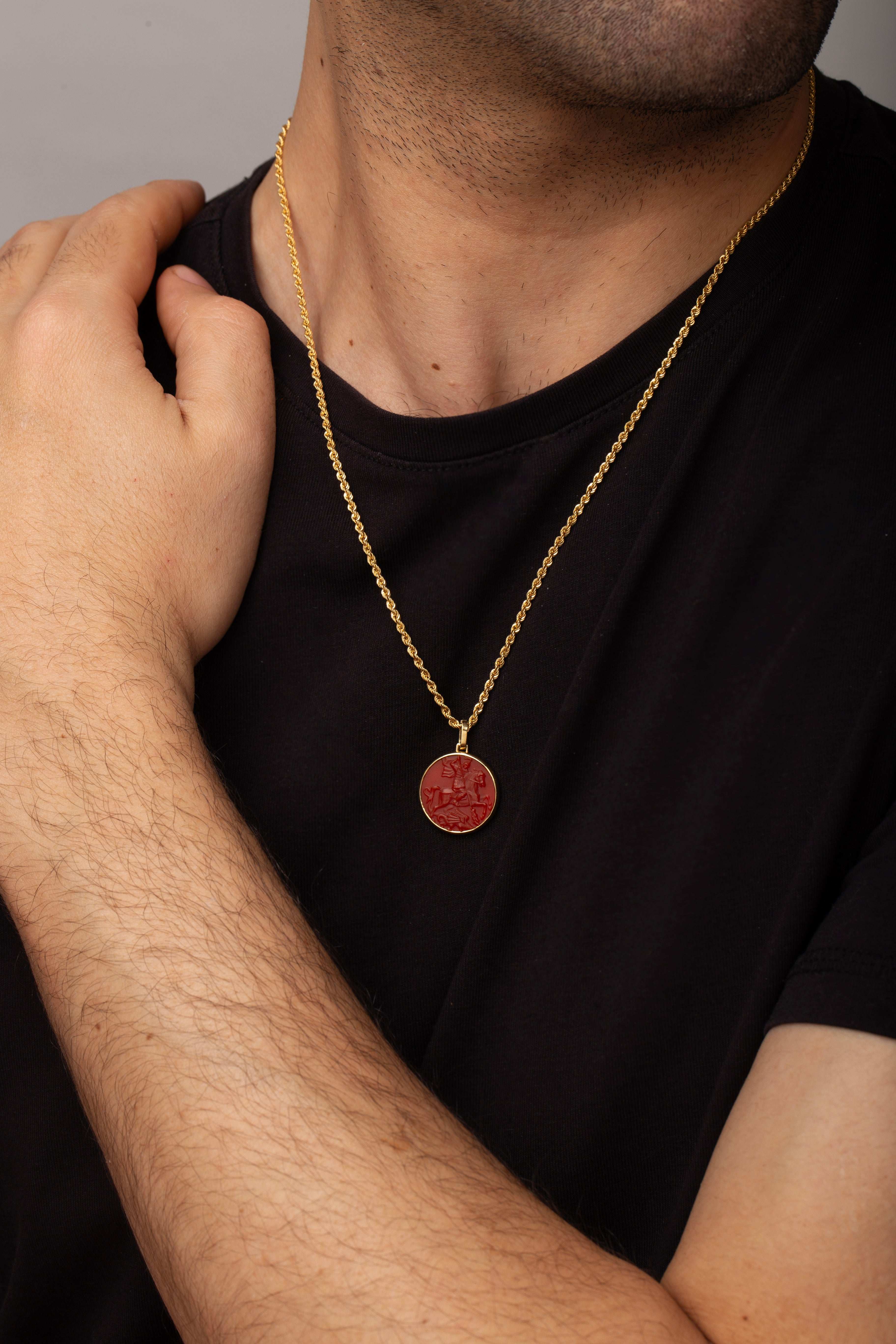 CARNELIAN SAINT GEORGE NECKLACE