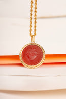 CARNELIAN SACRED HEART NECKLACE