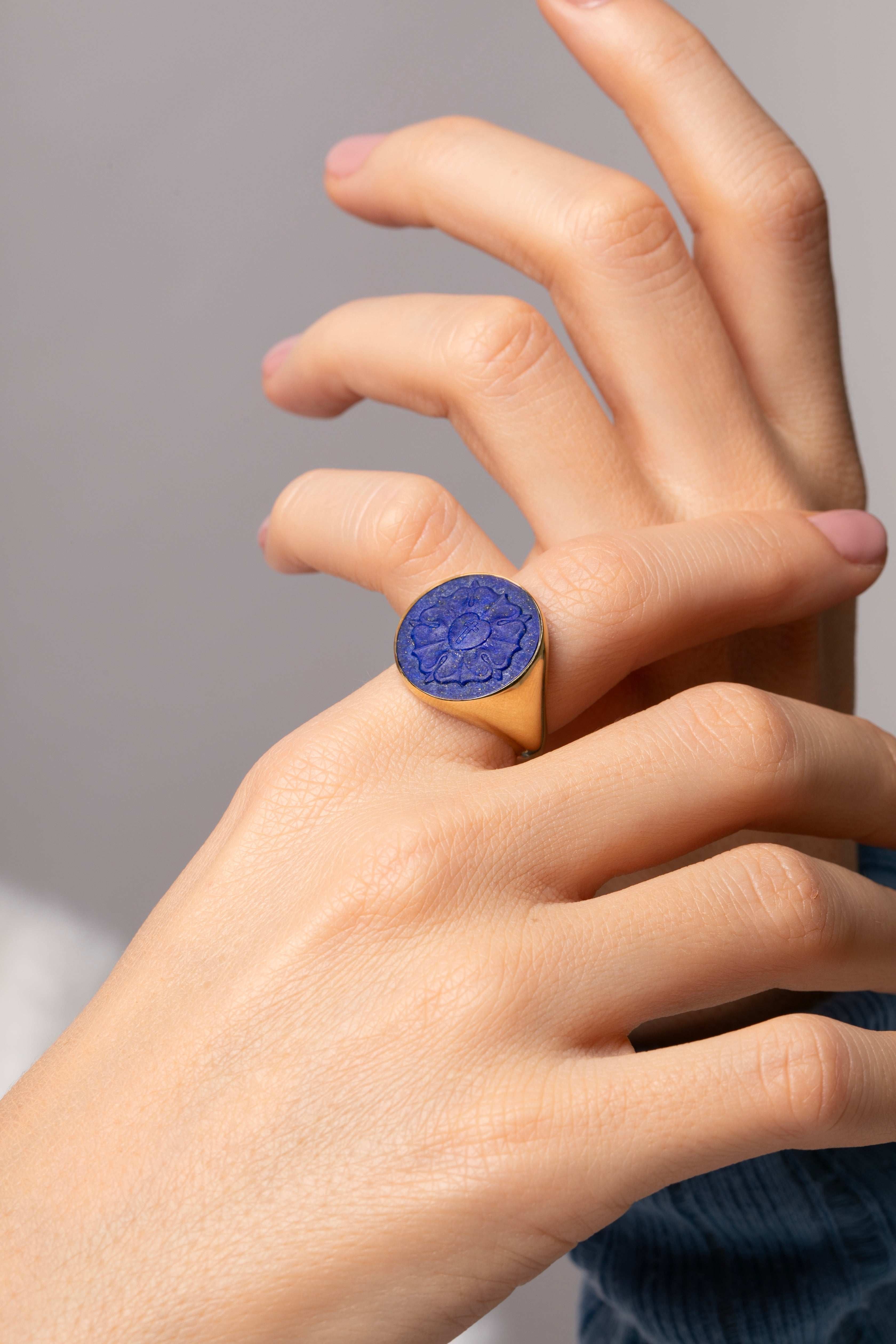 LAPIS LAZULI LUTHER ROSE RING