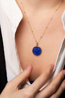 LAPIS LAZULI MICHAEL ARCHANGEL NECKLACE