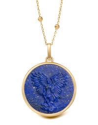 LAPIS LAZULI MICHAEL ARCHANGEL NECKLACE