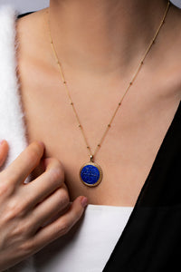 LAPIS LAZULI ICXC NIKA CROSS NECKLACE