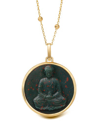 BLOODSTONE BUDDHA NECKLACE