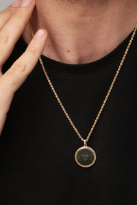 BLOODSTONE SACRED HEART NECKLACE