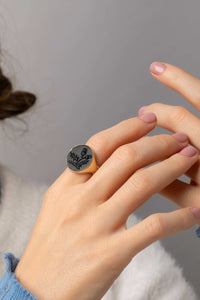 ONYX THISTLE RING