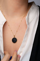 ONYX LUTHER ROSE NECKLACE