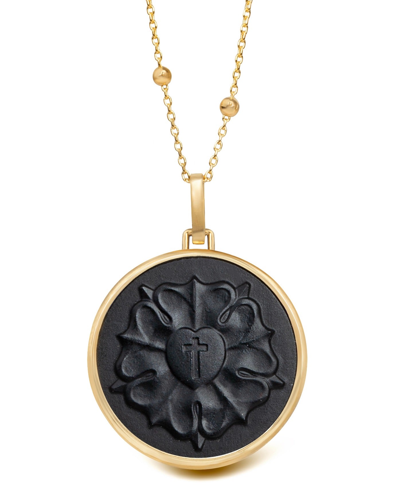 ONYX LUTHER ROSE NECKLACE