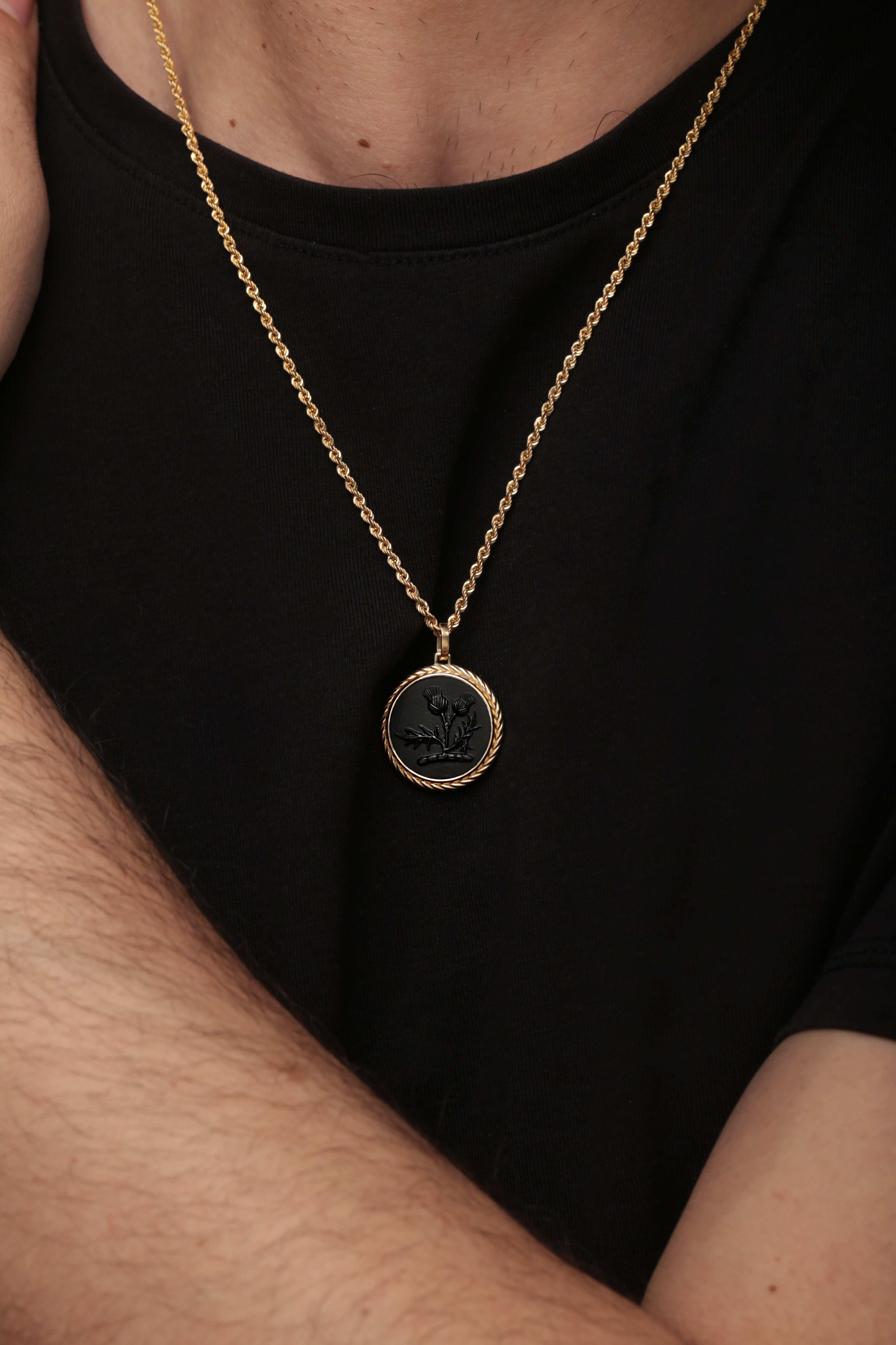 ONYX THISTLE NECKLACE