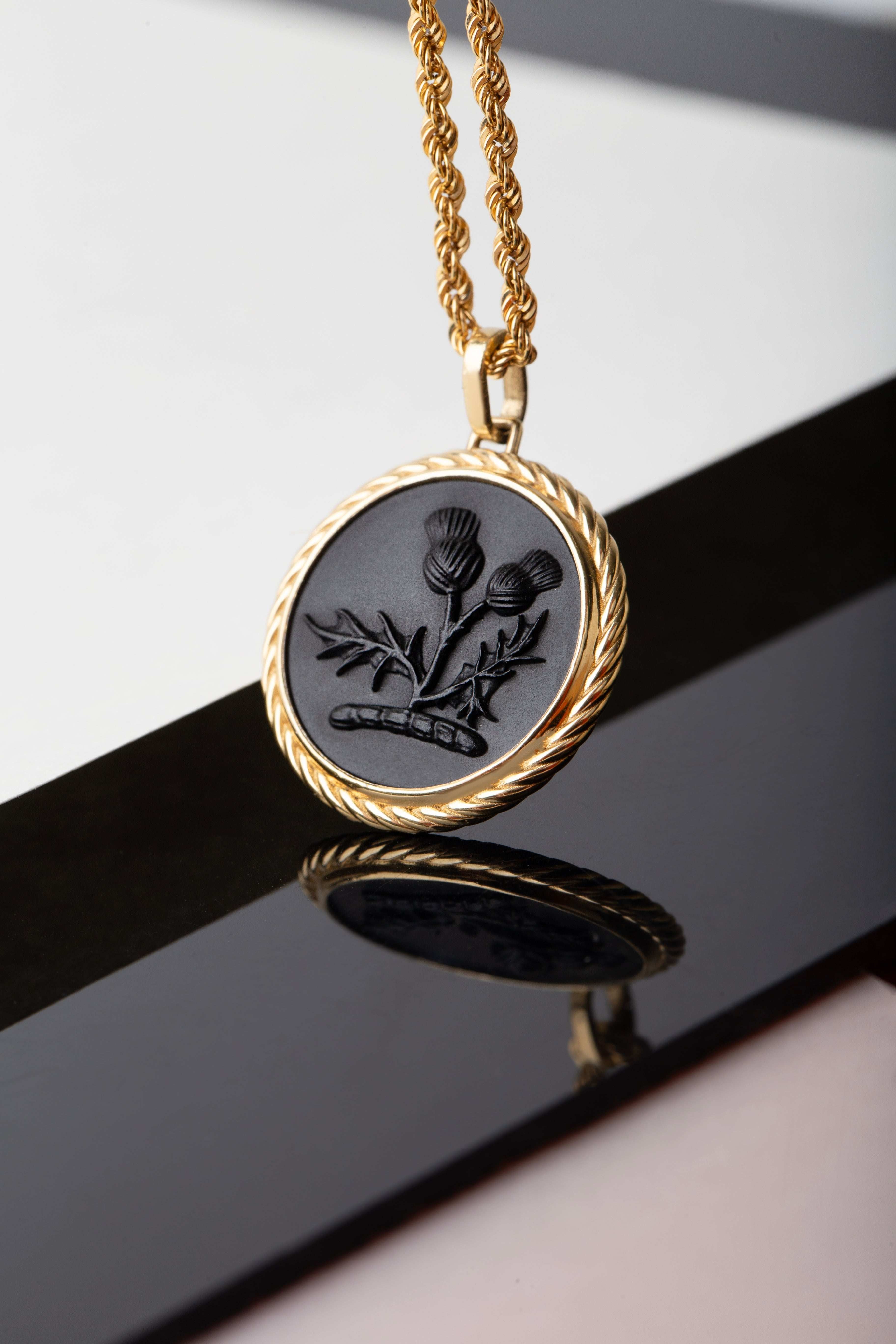 ONYX THISTLE NECKLACE