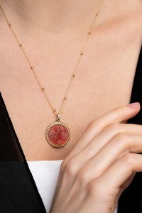 CARNELIAN AMERICAN EAGLE COIN NECKLACE