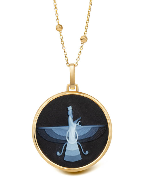 SARDONYX FARAVAHAR NECKLACE