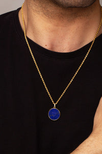 LAPIS LAZULI SACRED HEART NECKLACE