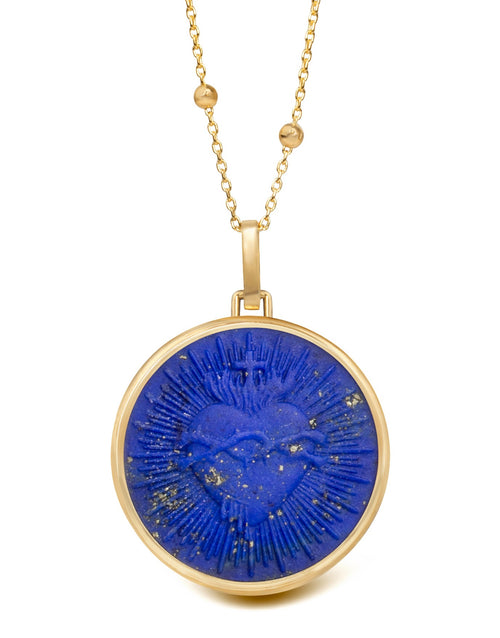 LAPIS LAZULI SACRED HEART NECKLACE