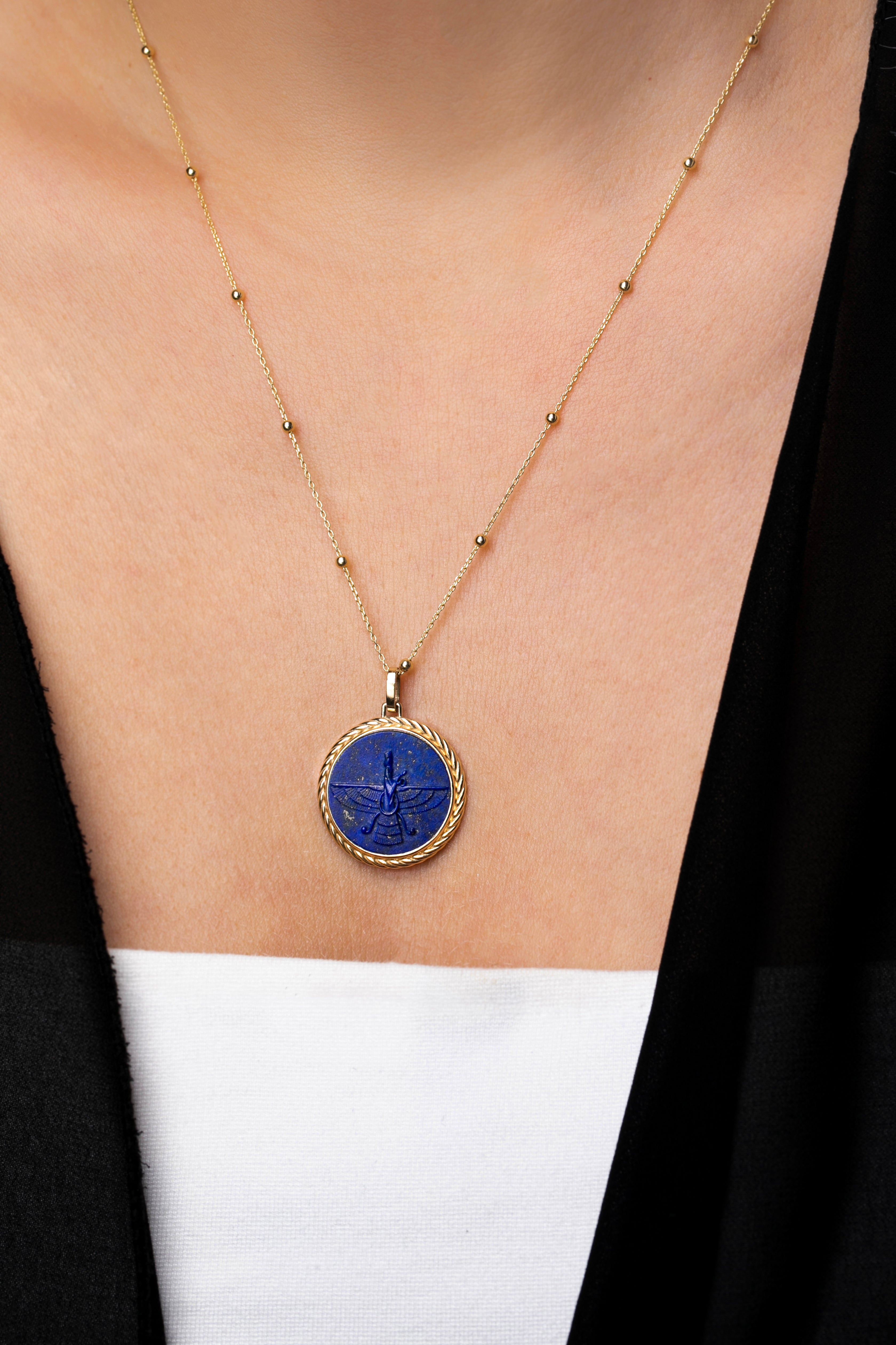 LAPIS LAZULI FARAVAHAR NECKLACE