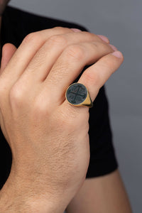 BLOODSTONE ICXC NIKA RING