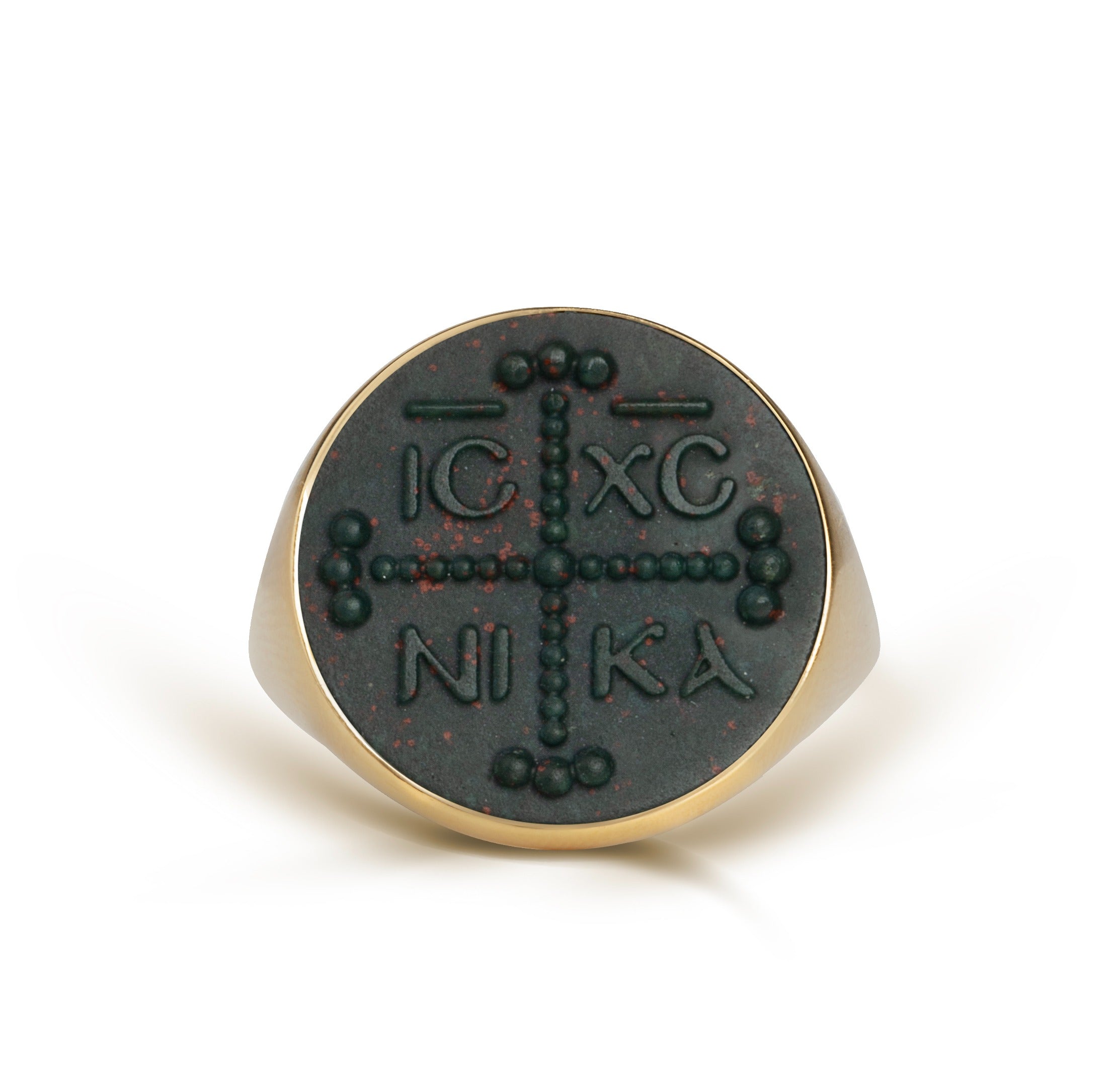 BLOODSTONE ICXC NIKA RING