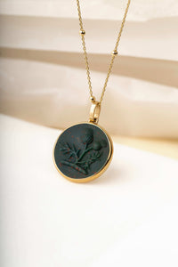 BLOODSTONE THISTLE NECKLACE