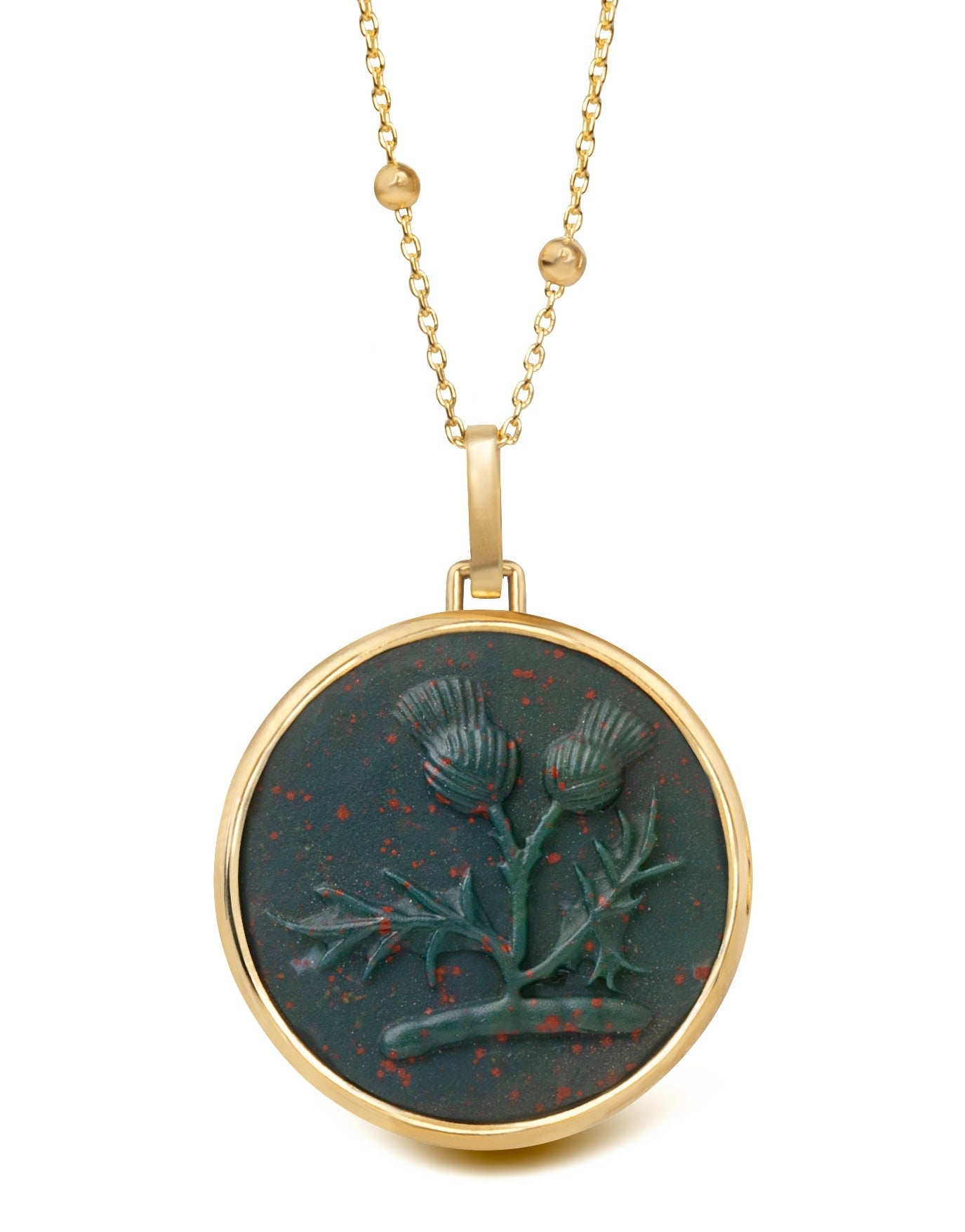 BLOODSTONE THISTLE NECKLACE
