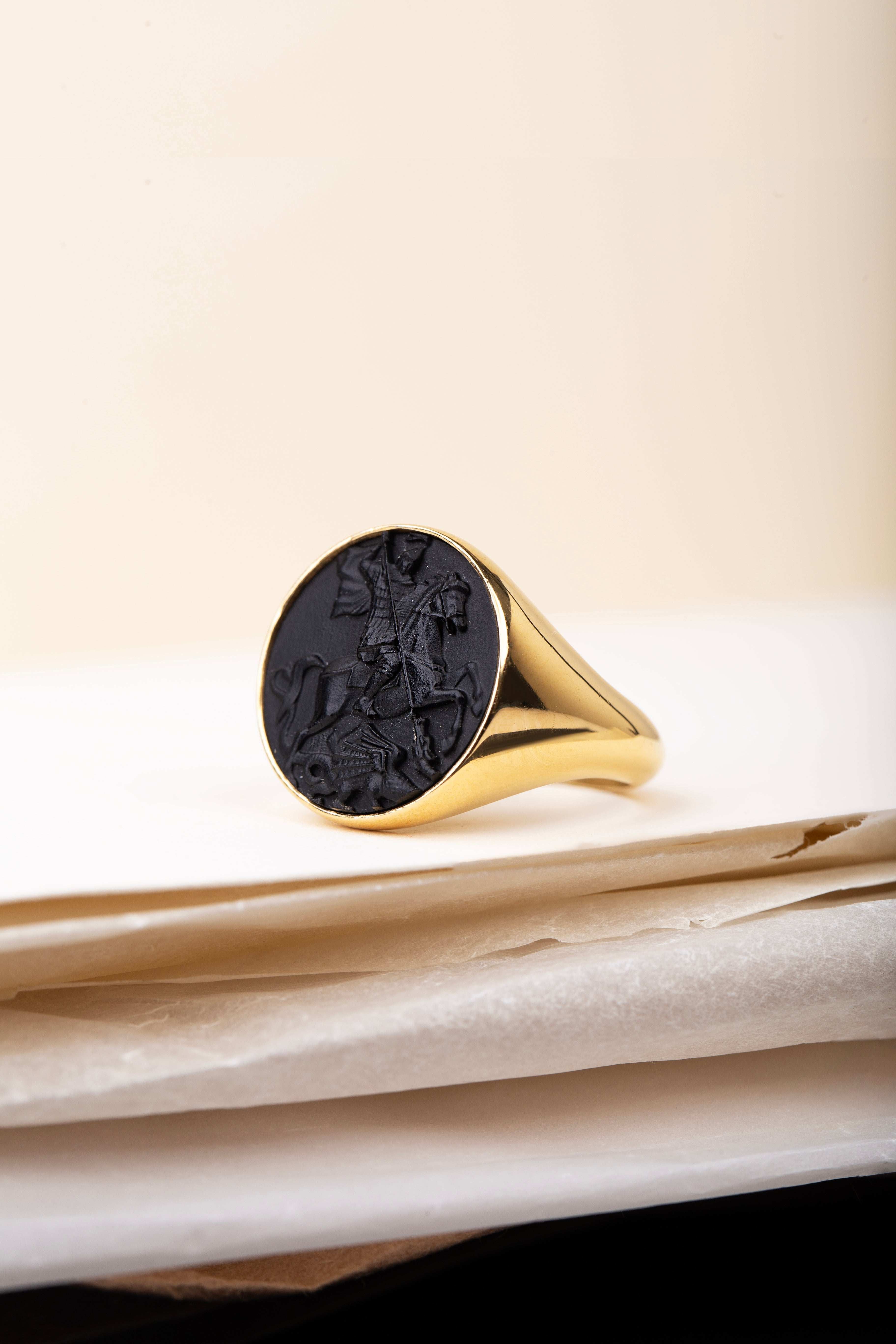ONYX SAINT GEORGE RING