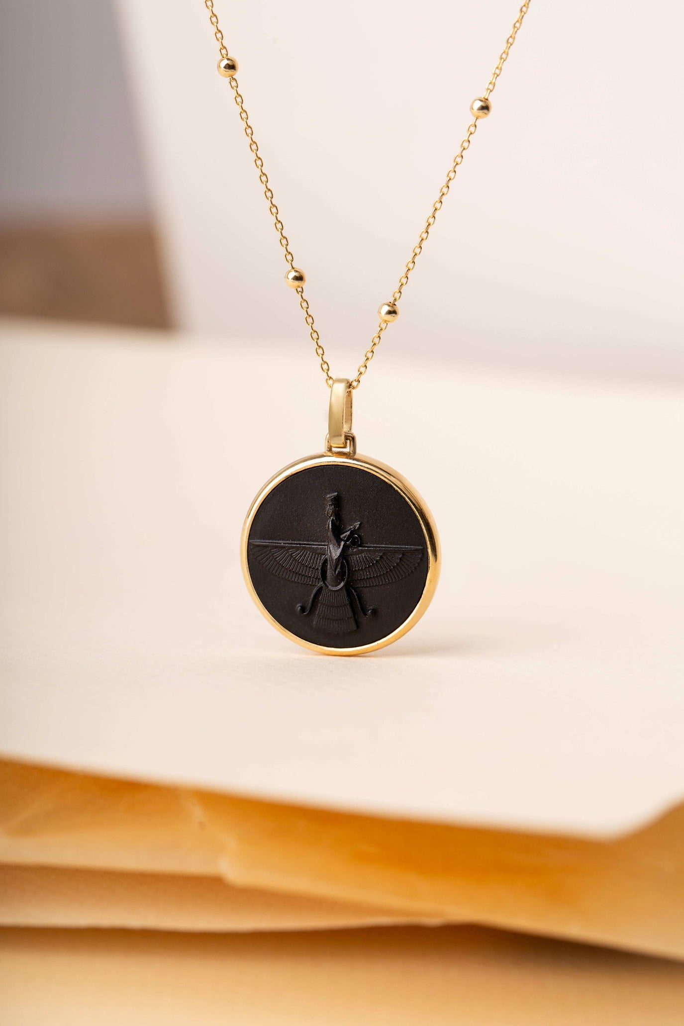 ONYX FARAVAHAR NECKLACE