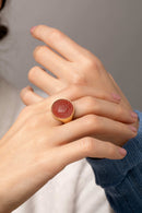 CARNELIAN SACRED HEART RING
