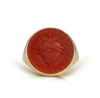 CARNELIAN SACRED HEART RING